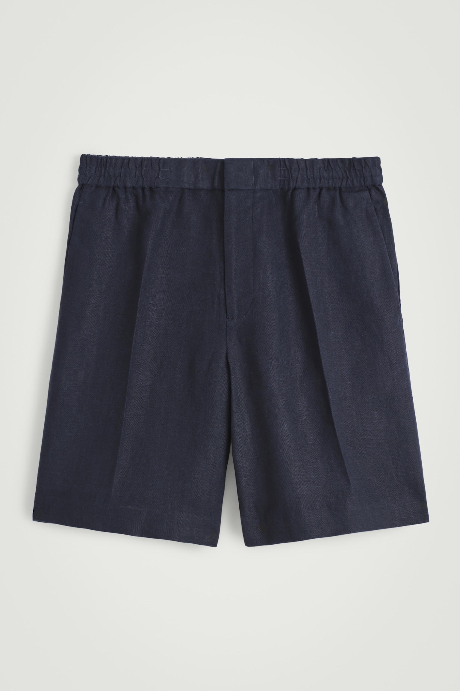 SHORT TAILLE ÉLASTIQUÉE EN LIN - BLEU MARINE/BLEU/NOIR/BRUN - 2