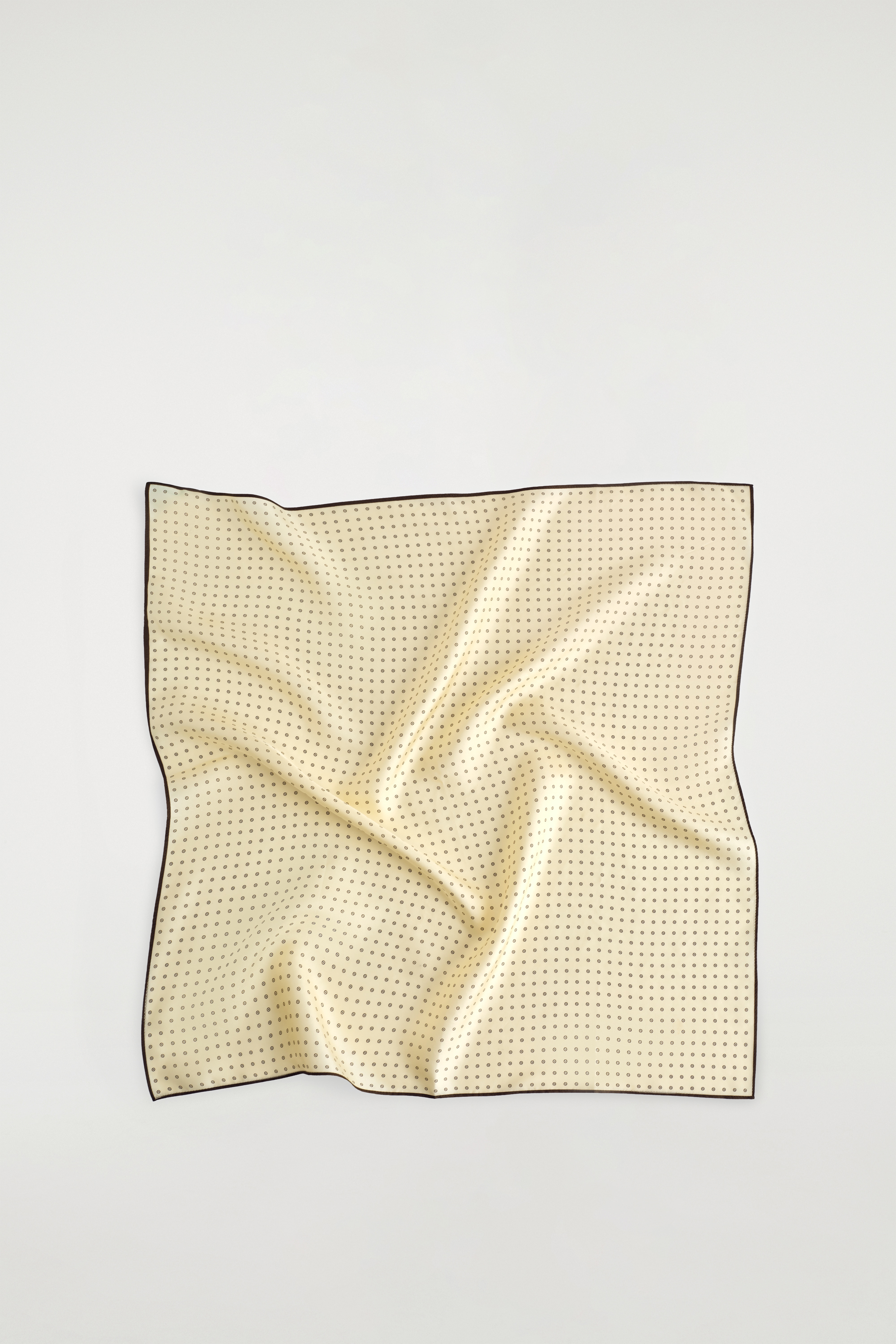 POLKA-DOT SILK SCARF - BUTTERMILK / BROWN