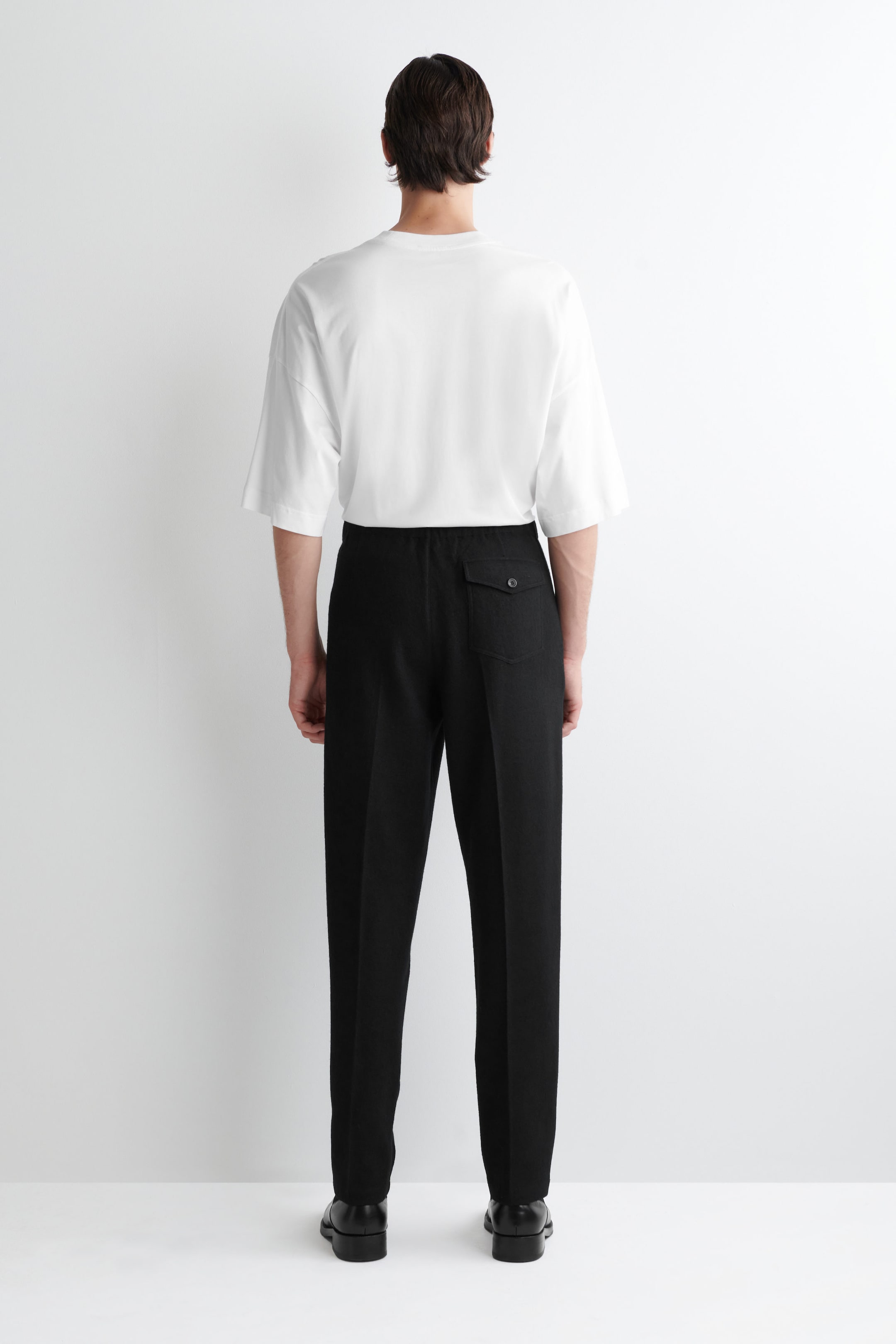 PANTALONI ELASTICIZZATI IN LANA COTTA