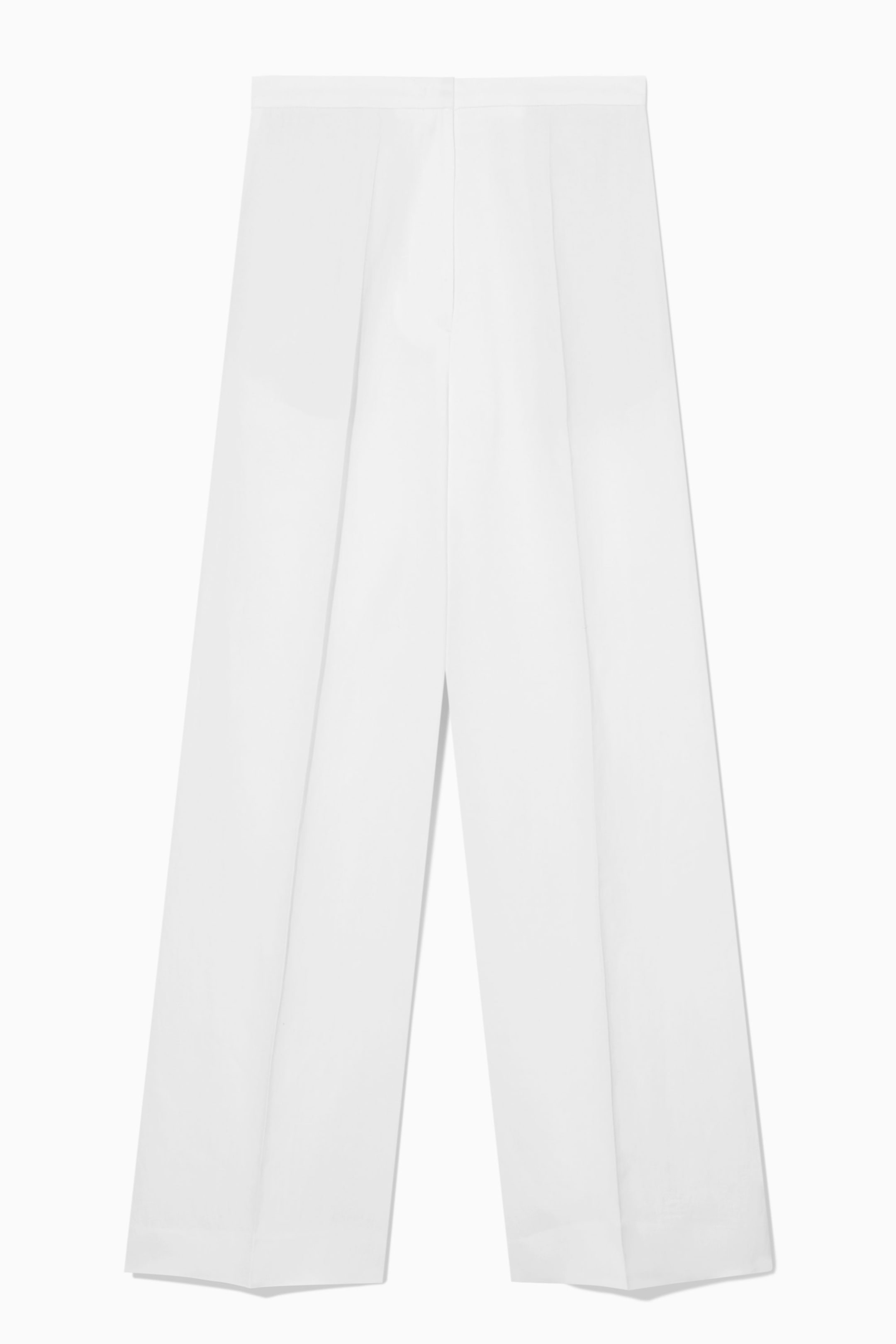 REGULAR LINEN-BLEND WIDE-LEG TROUSERS