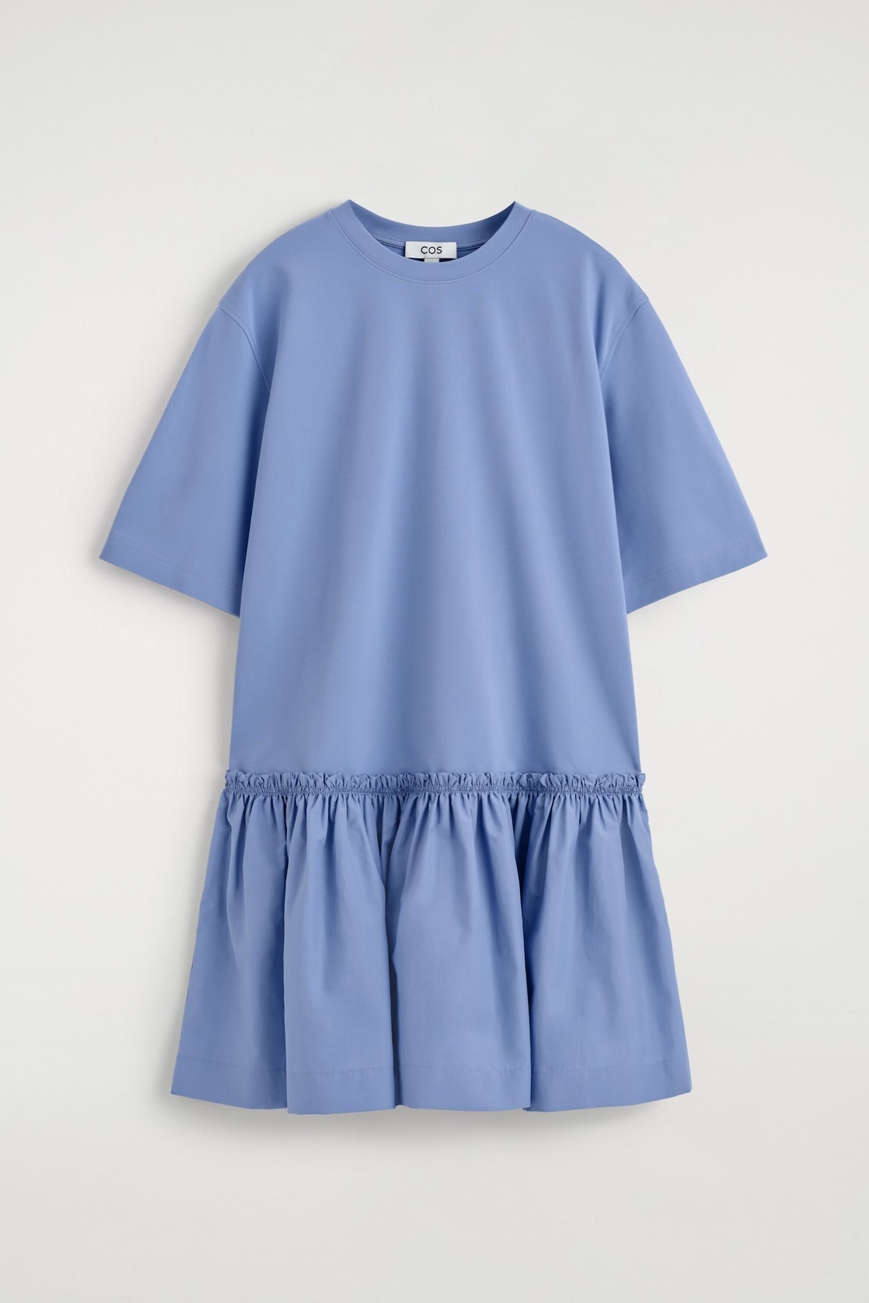 COS Women's Panelled Dropped-Waist Mini Dress in Blue | Rayon | Size: Medium