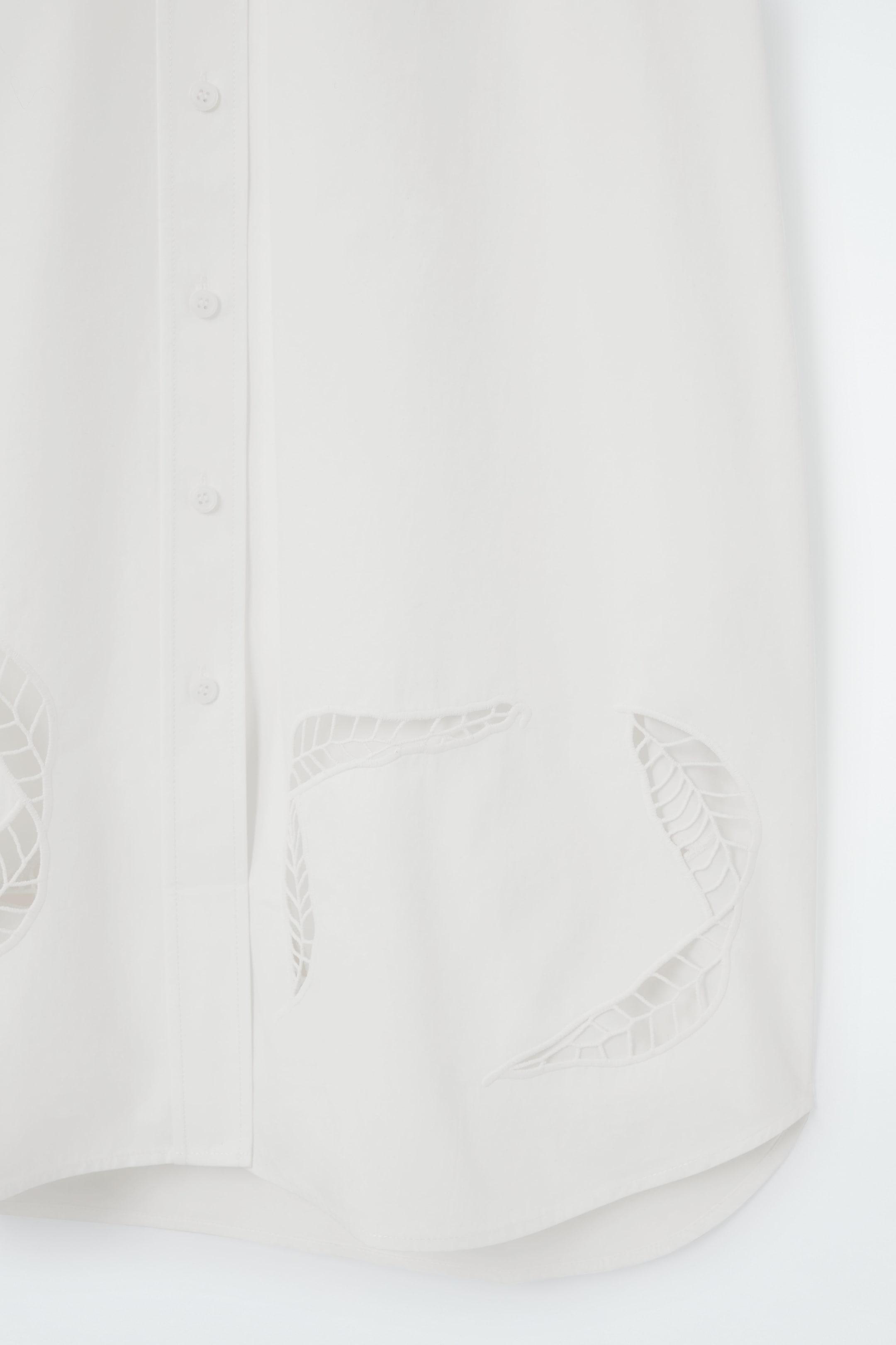 View larger image: BRODERIE ANGLAISE MIDI SHIRT DRESS - WHITE - Ladies | H&M GB 2
