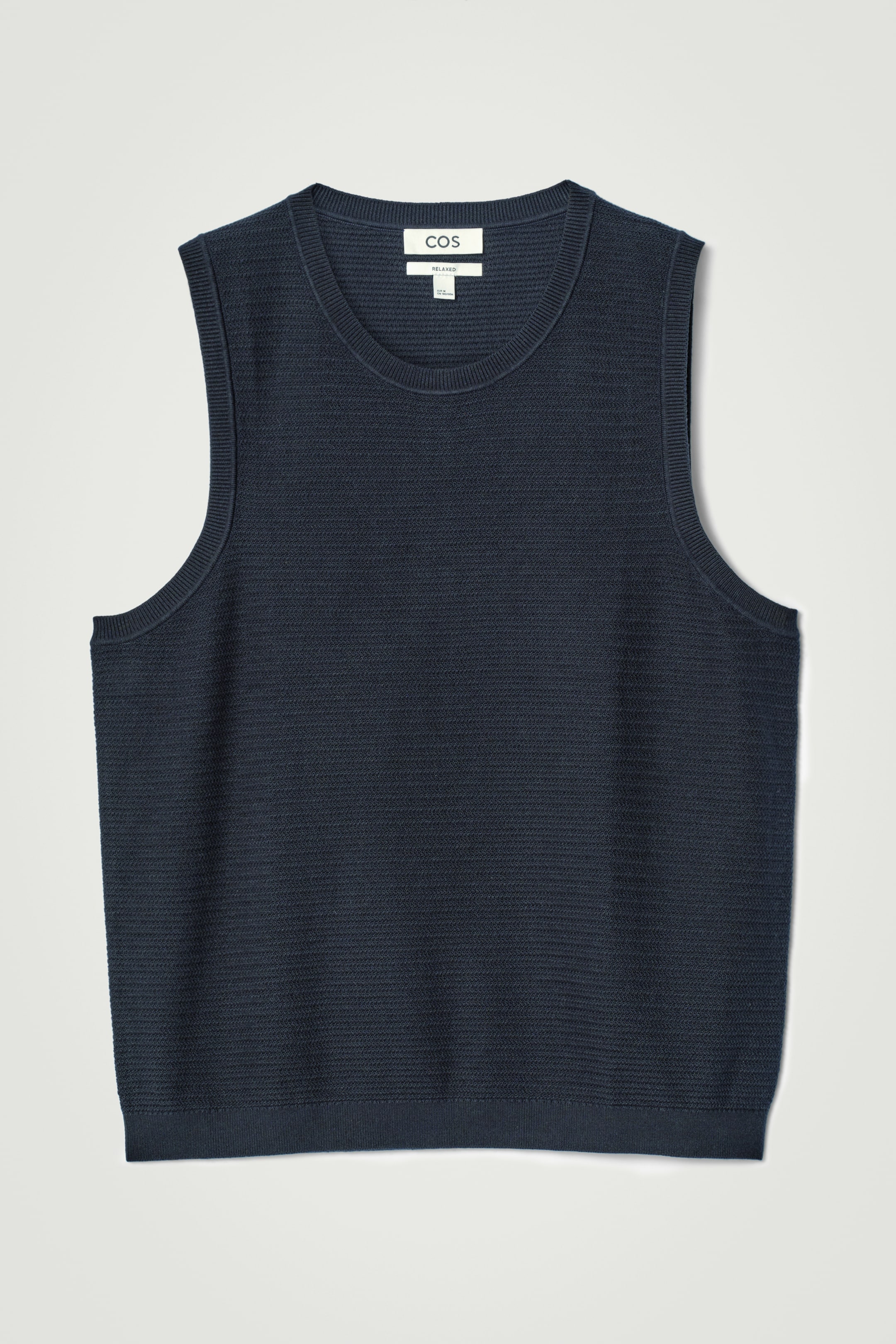 View larger image: TEXTURED KNITTED COTTON TANK TOP - NAVY - Men | H&M GB 6