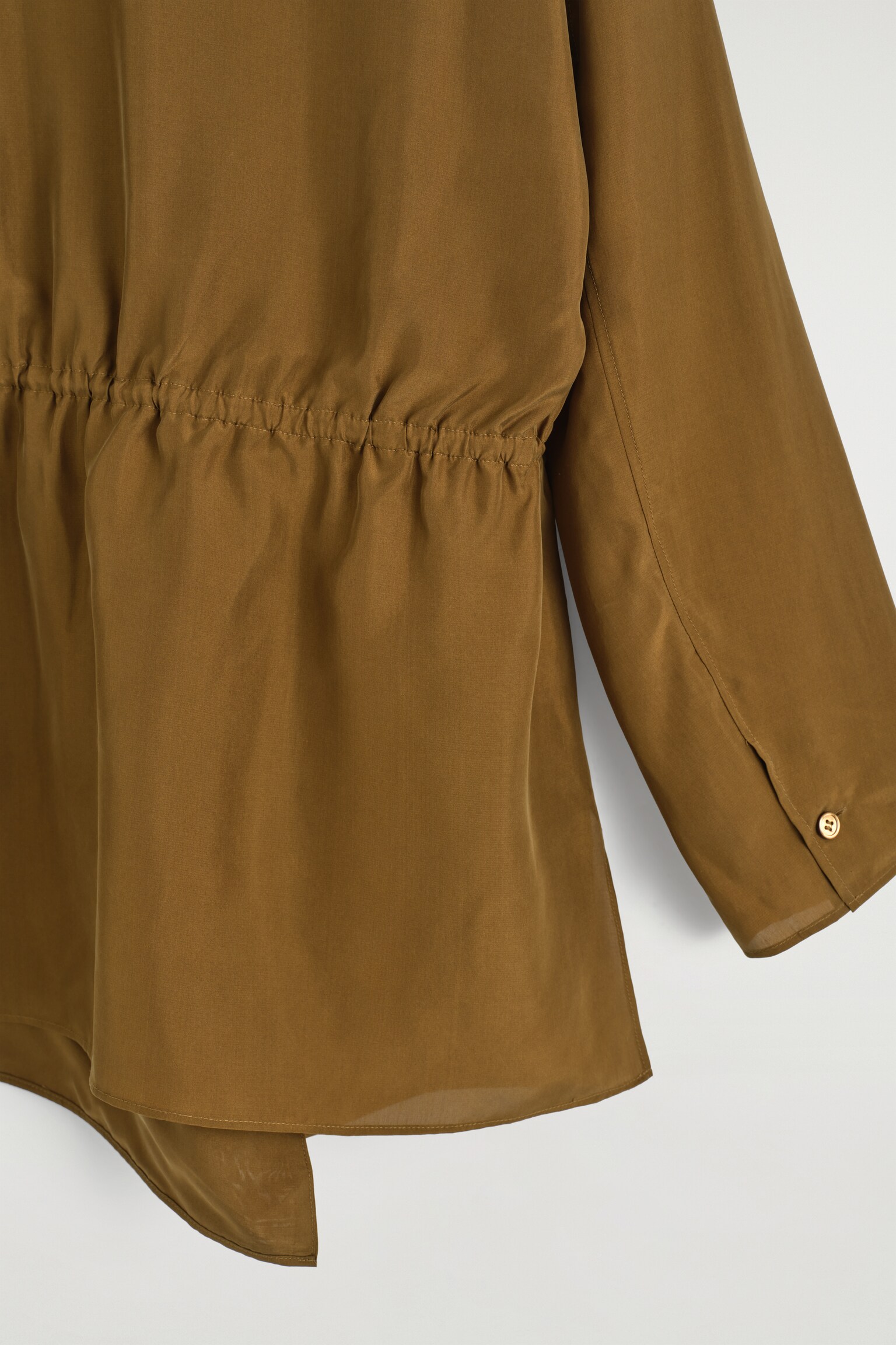 BLAZER À COL CHÂLE EN SOIE - BRUN - 5