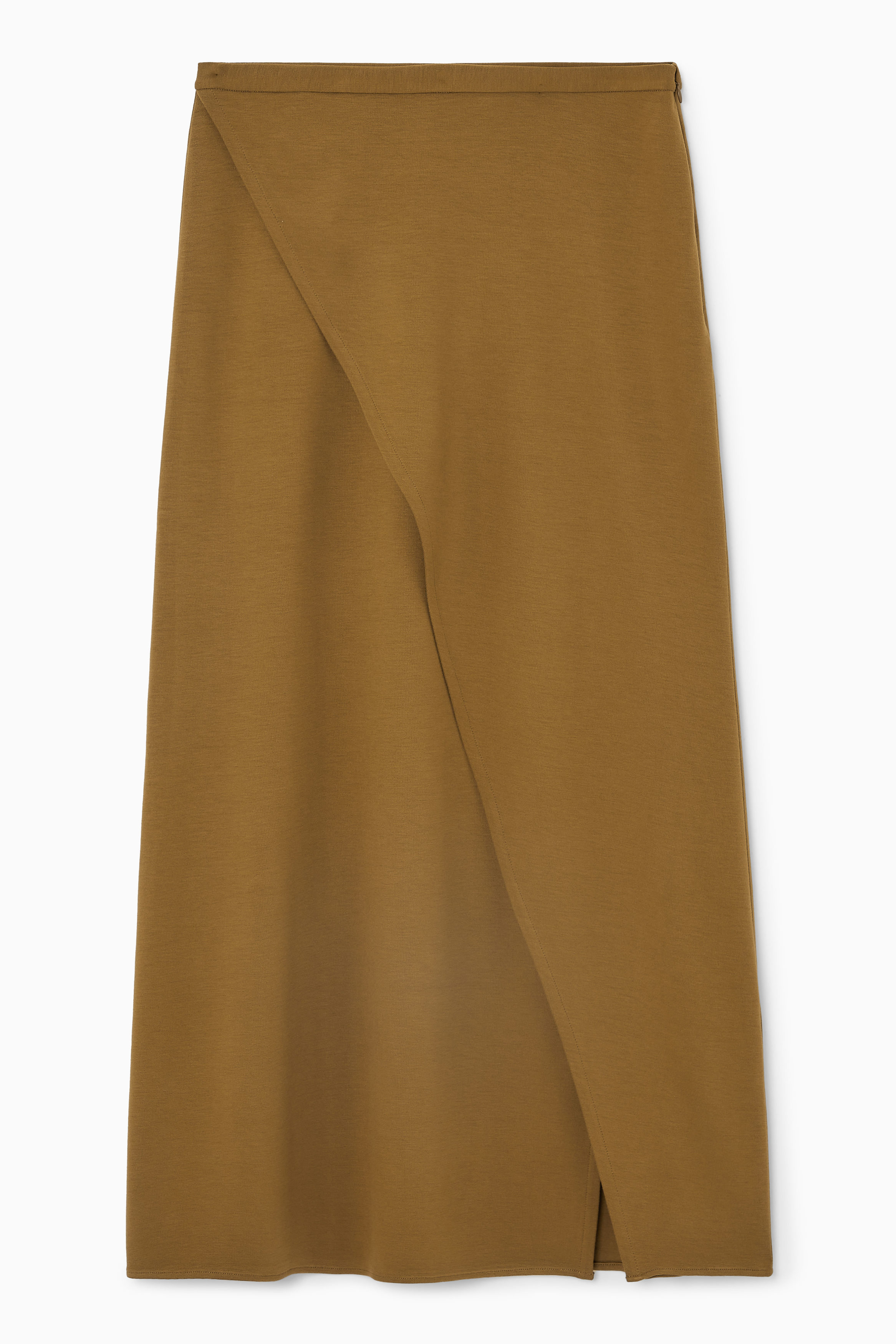 ◆ojos◆ Jersey Drape Wrap Skirt Beige 24HS-SK02-BG OJOS Jersey Drape Wrap Skirt – DALAC SEOUL