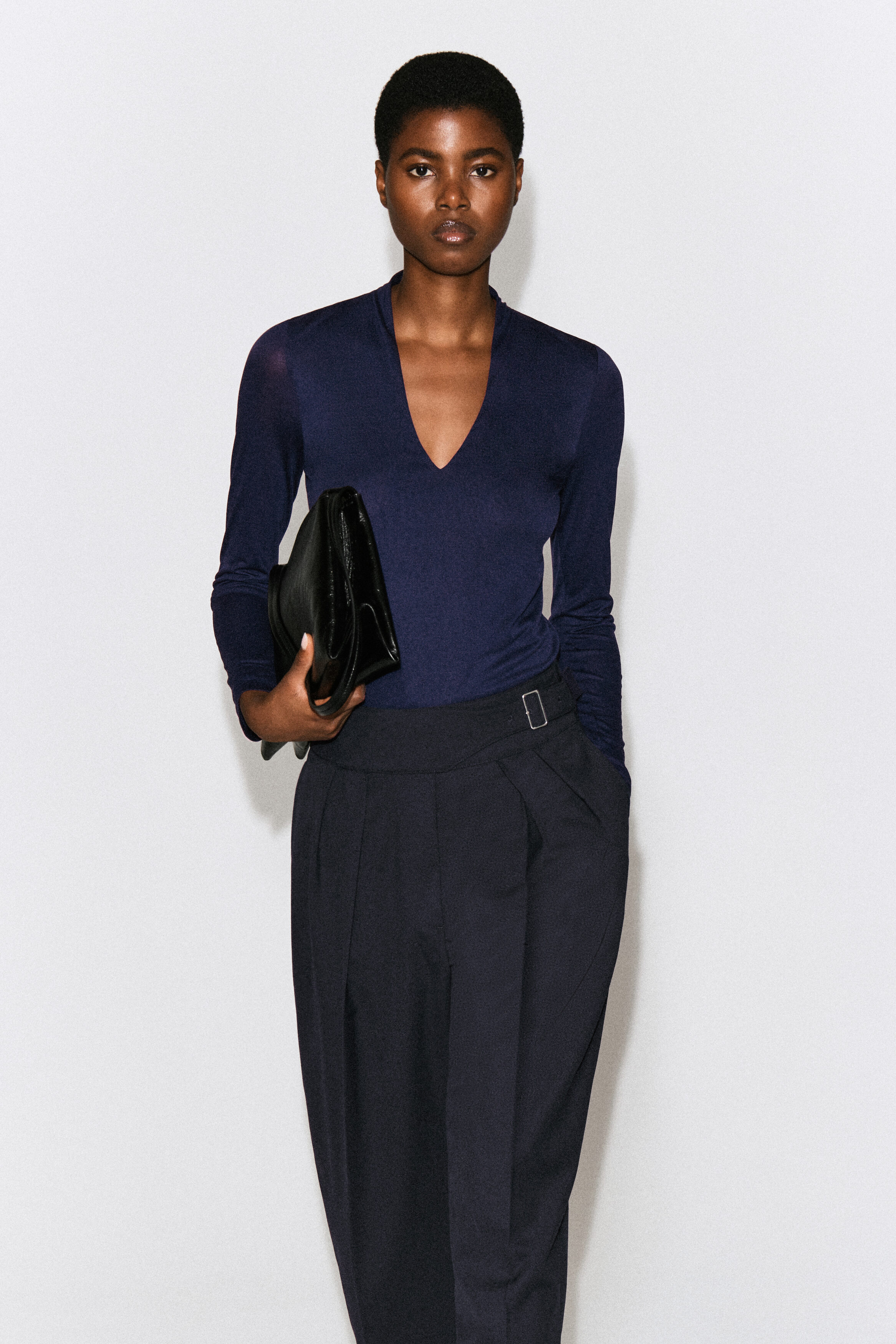 Draped Jersey V-Neck Top by COS