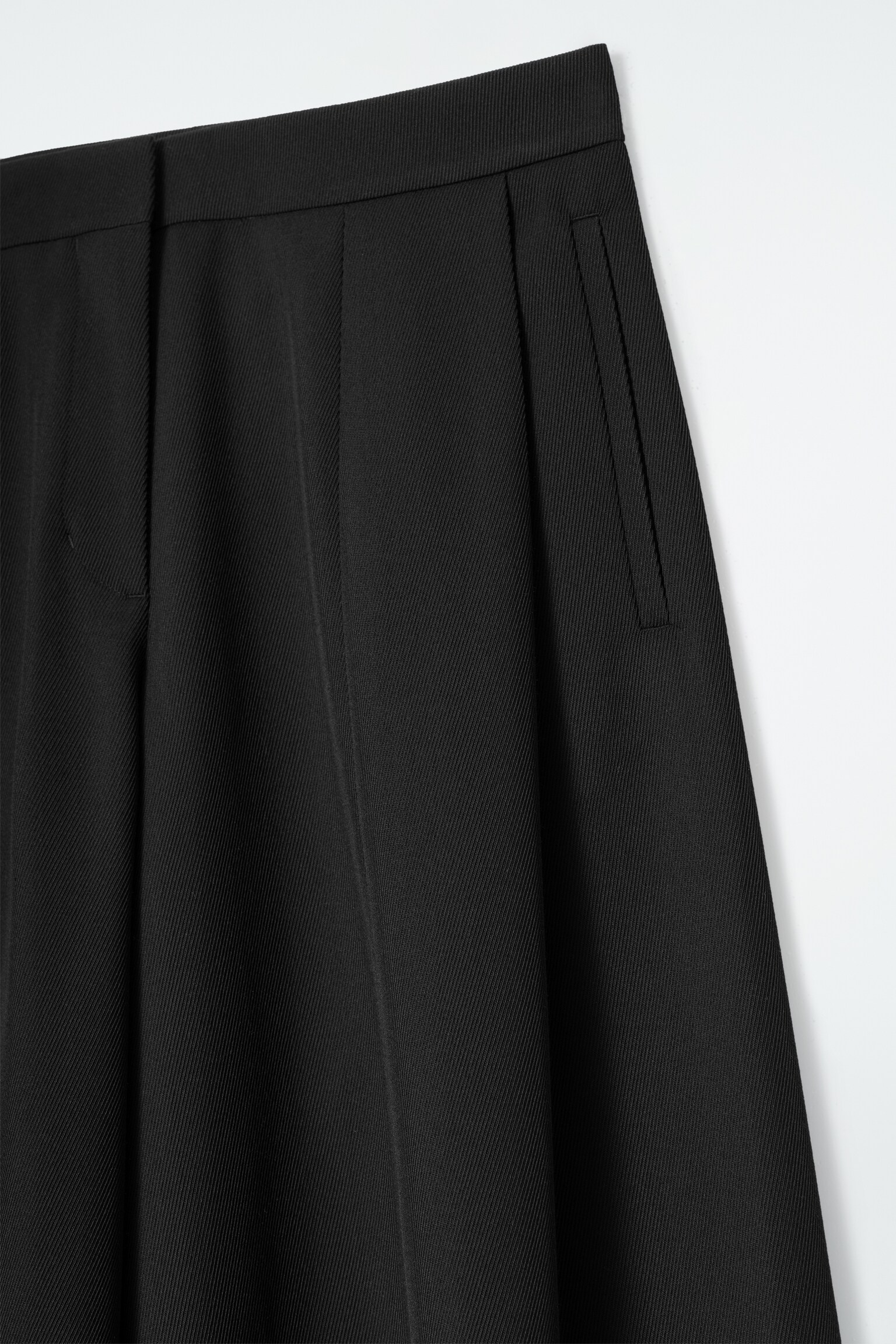 PANTALON COURT LARGE EN LAINE MÉLANGÉE - NOIR - 7