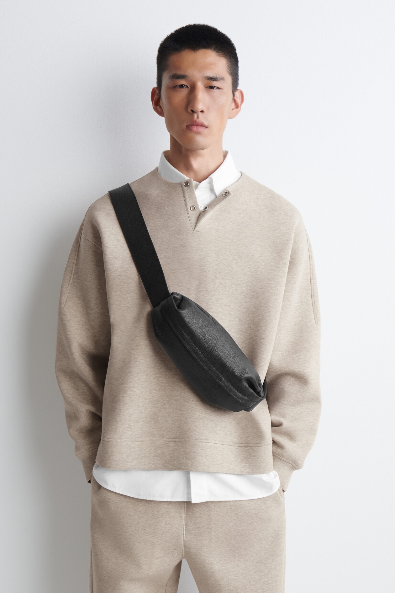 MODULE CROSSBODY BAG - LEATHER — BLACK