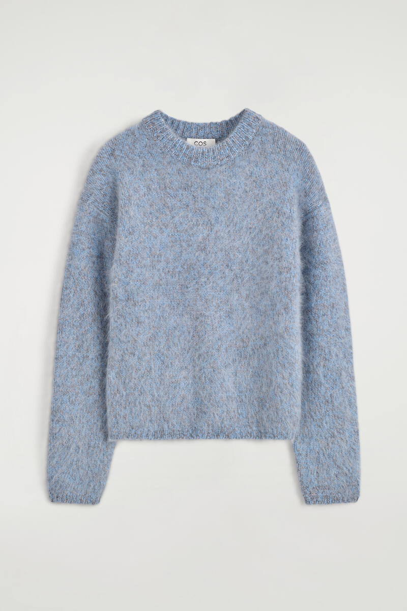Two-Tone Brushed-Cashmere Sweater