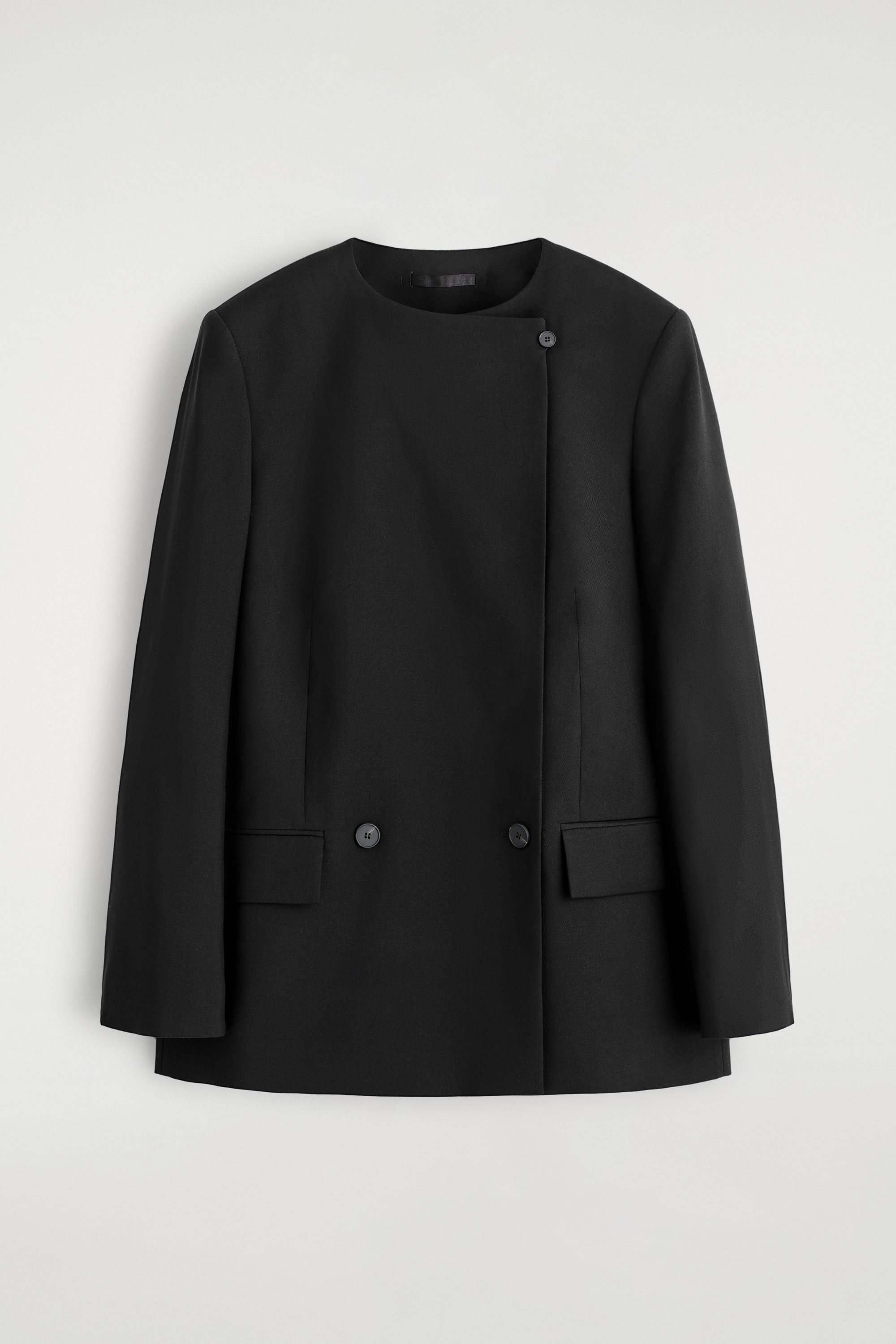 shéller collarress wool middle coat/0001 collarress wool middle coat – shéller / シェリエ