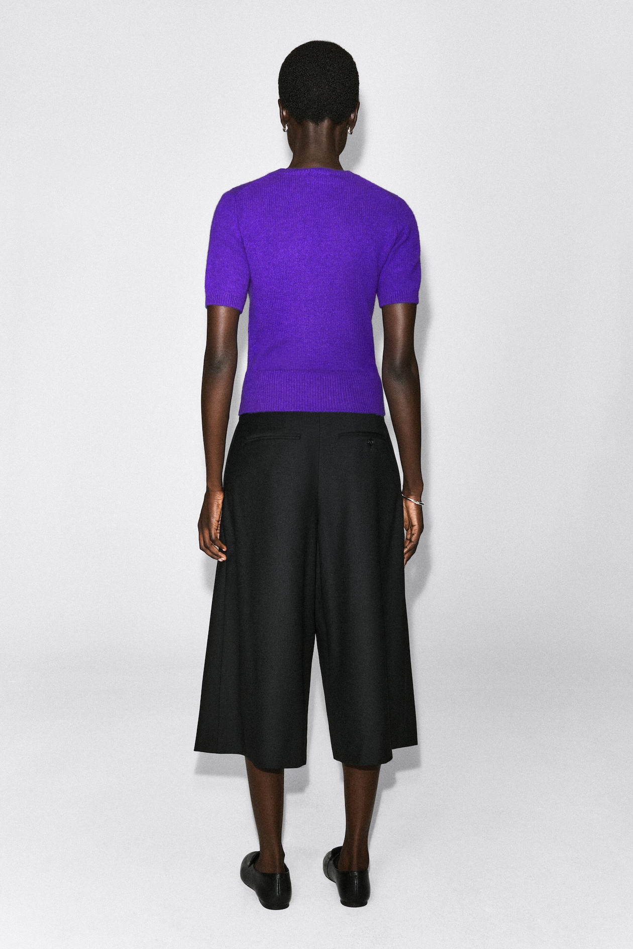 PURE CASHMERE T-SHIRT — PURPLE