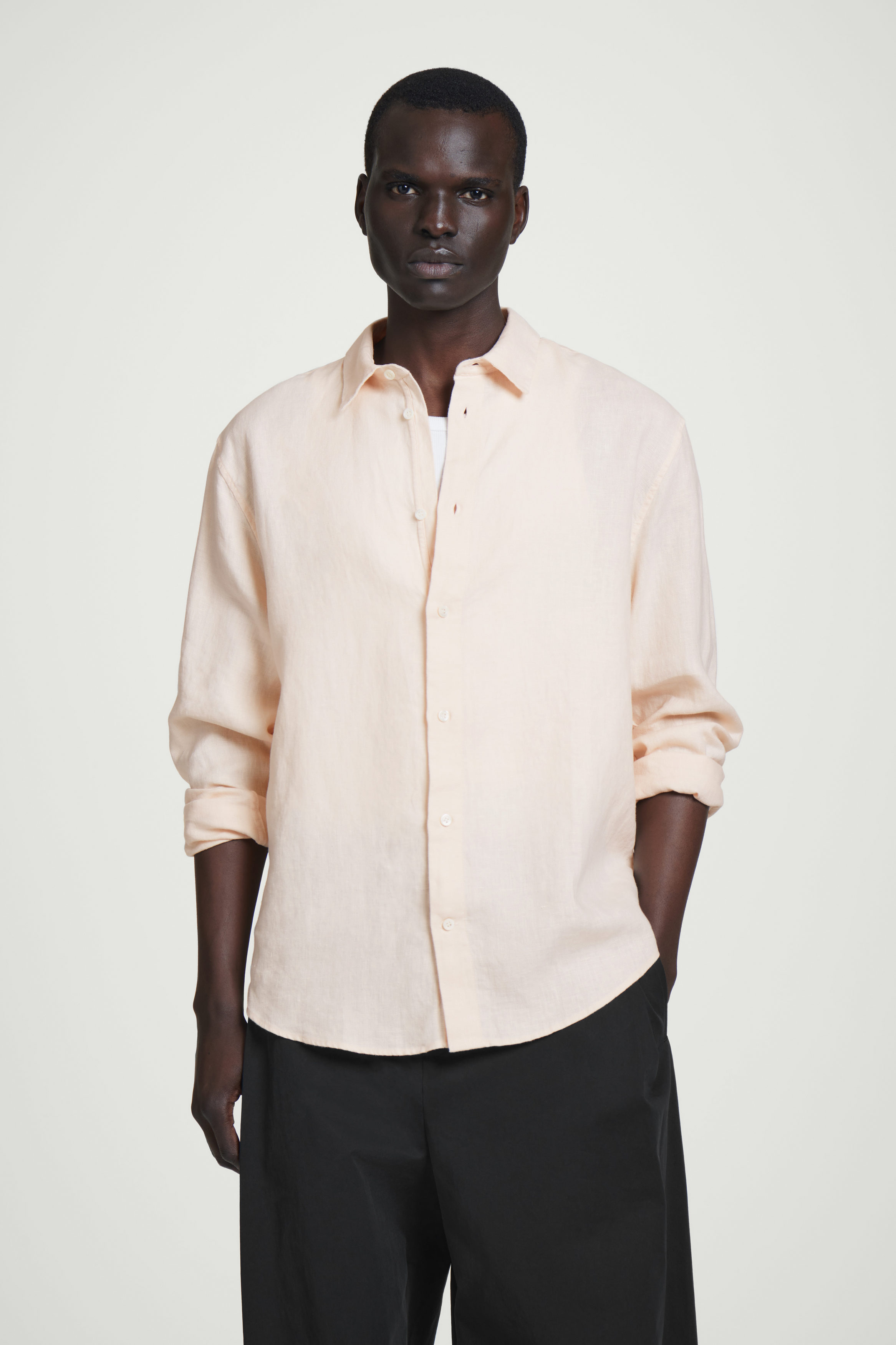 トップス louren peach skin tailor shirt louren peach skin tailor collar shirt（St John's Bay Peach