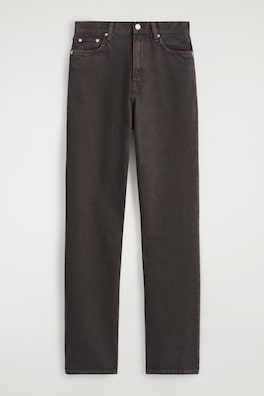 CHORD STRAIGHT-LEG JEANS — DARK BROWN 2