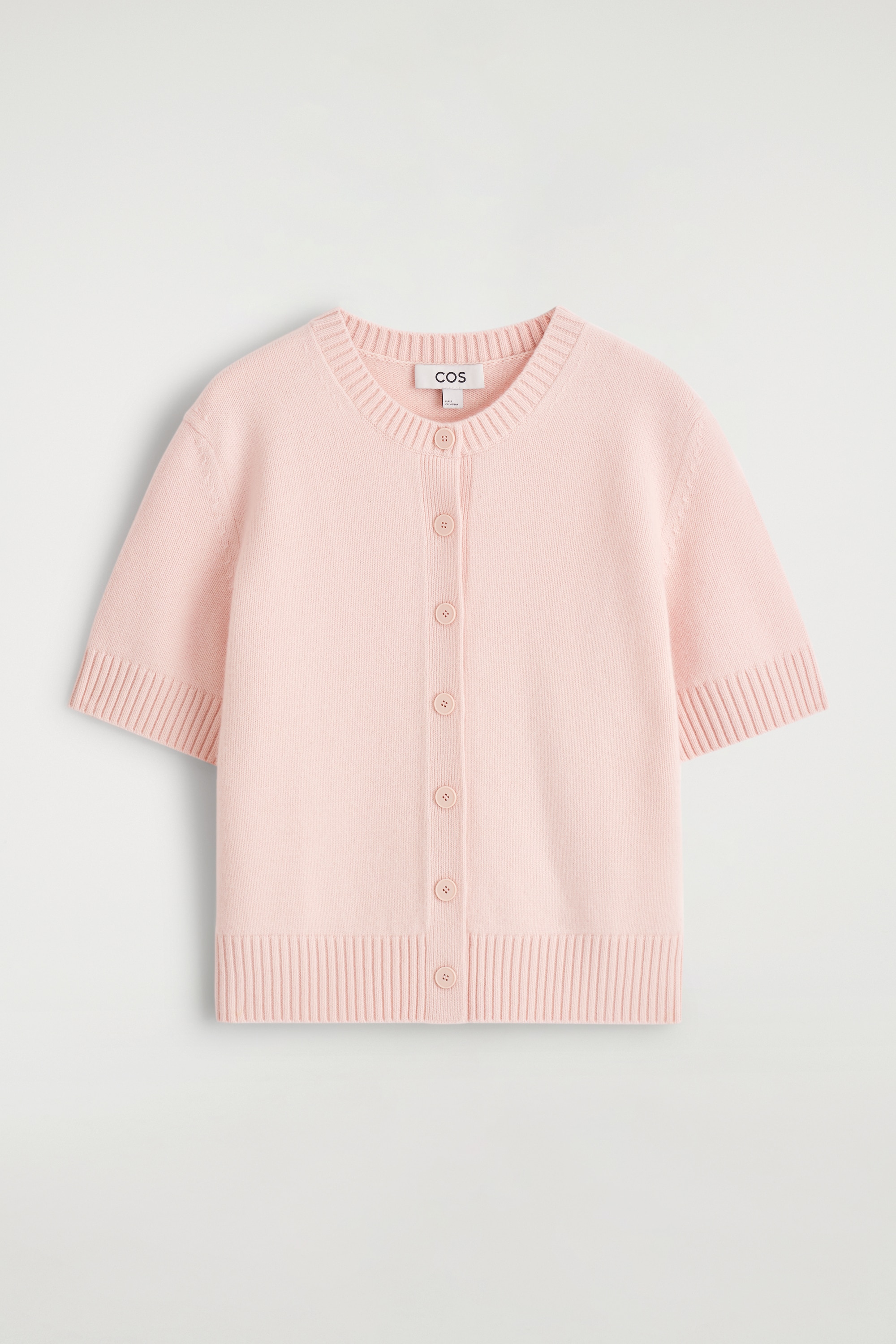 ΚΑΡΝΤΙΓΚΑΝ MERINO WOOL ΜΕ ΚΟΝΤΟ ΜΑΝΙΚΙ - ΡΟΖ/ΤΥΦΛΟΠΟΝΤΙΚΑΣ