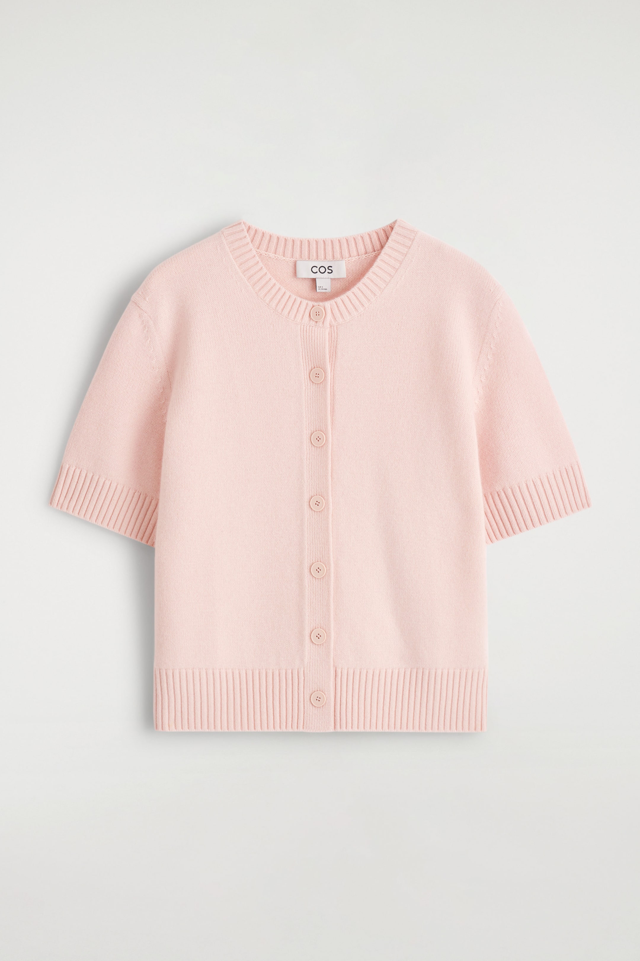 MERINO WOOL SHORT-SLEVELED CARDIGAN