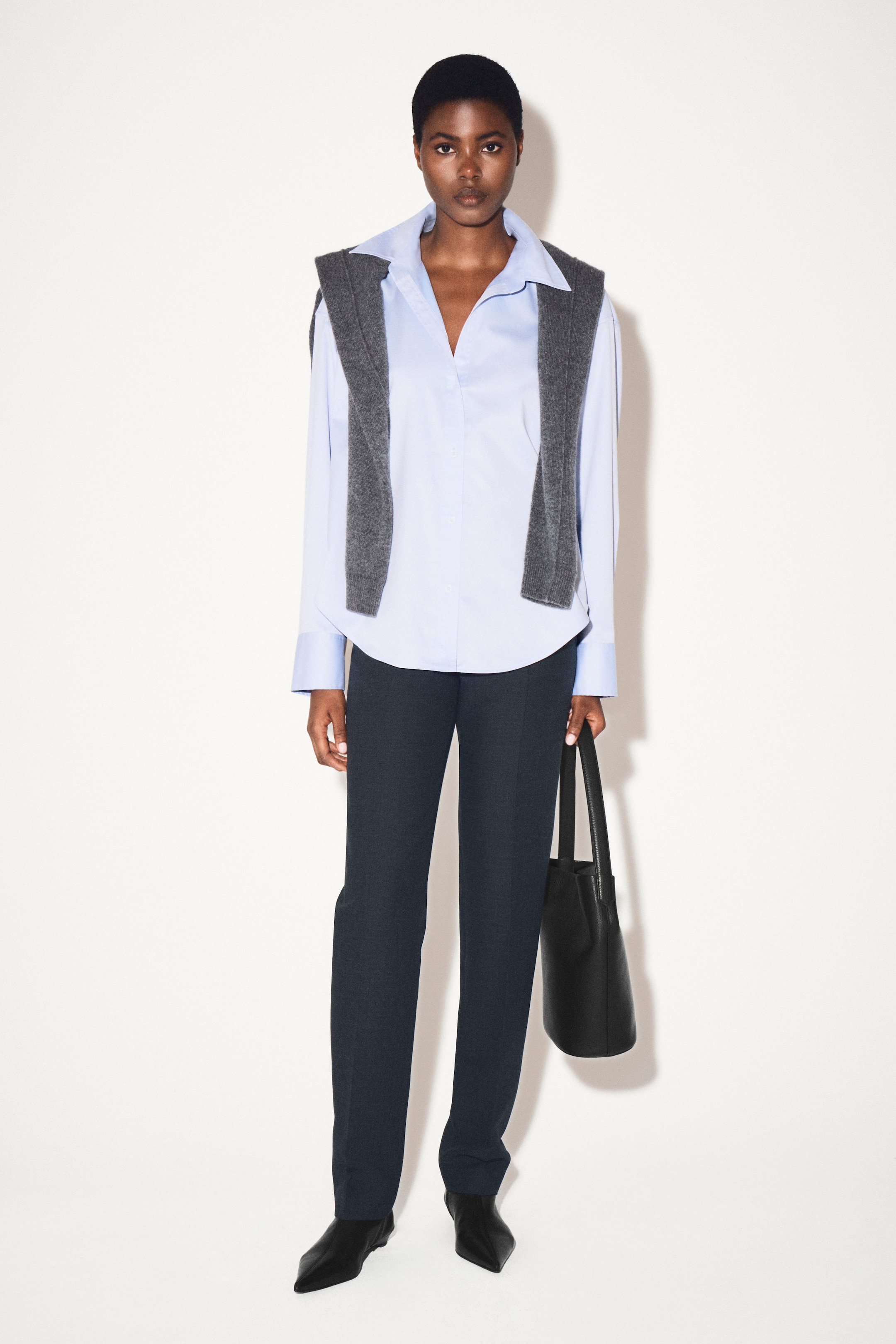 CAMICIA IN COTONE CON COLLETTO APERTO