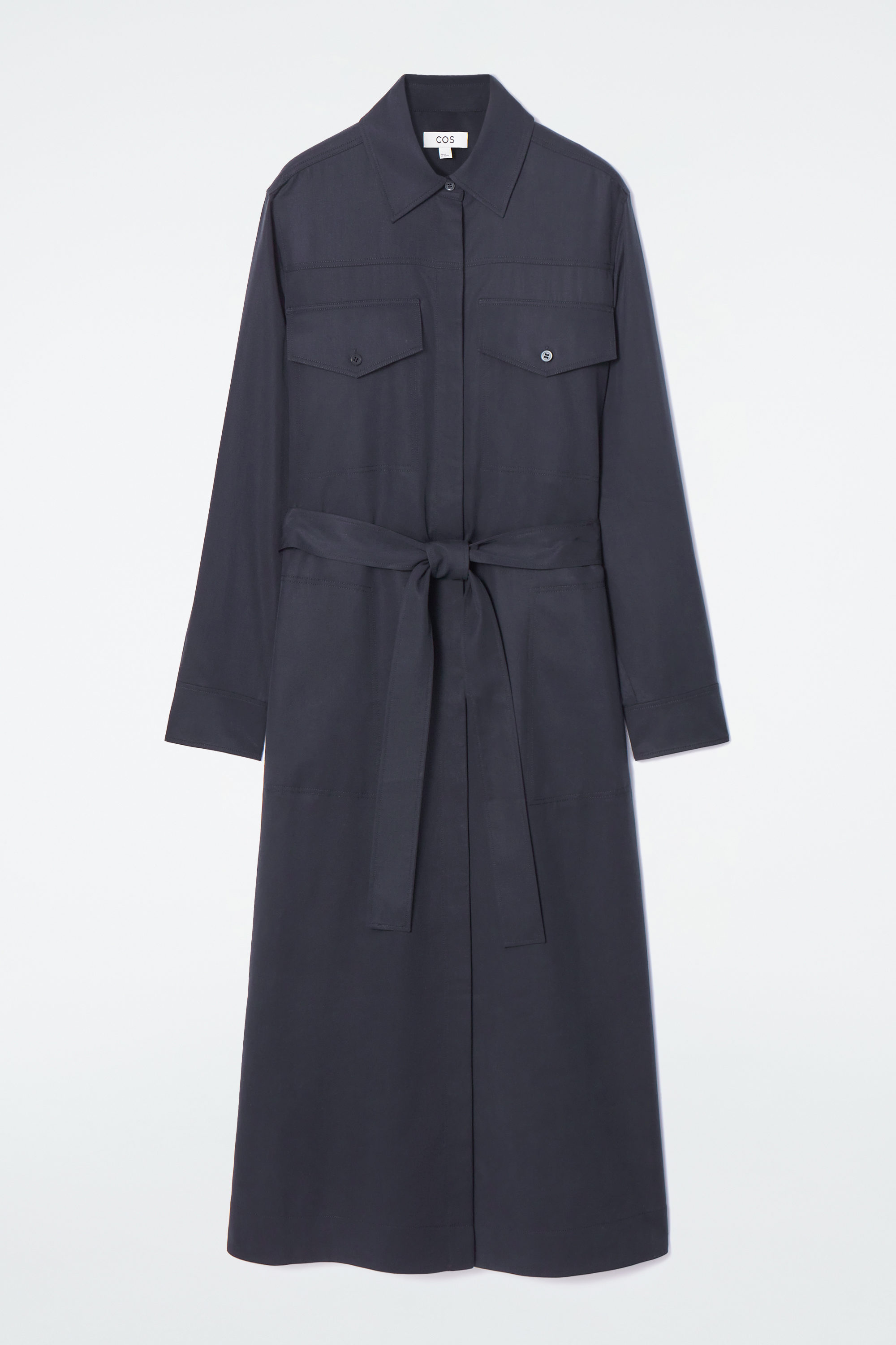 OVERSIZED DENIM MIDI SHIRT DRESS - INDIGO | COS