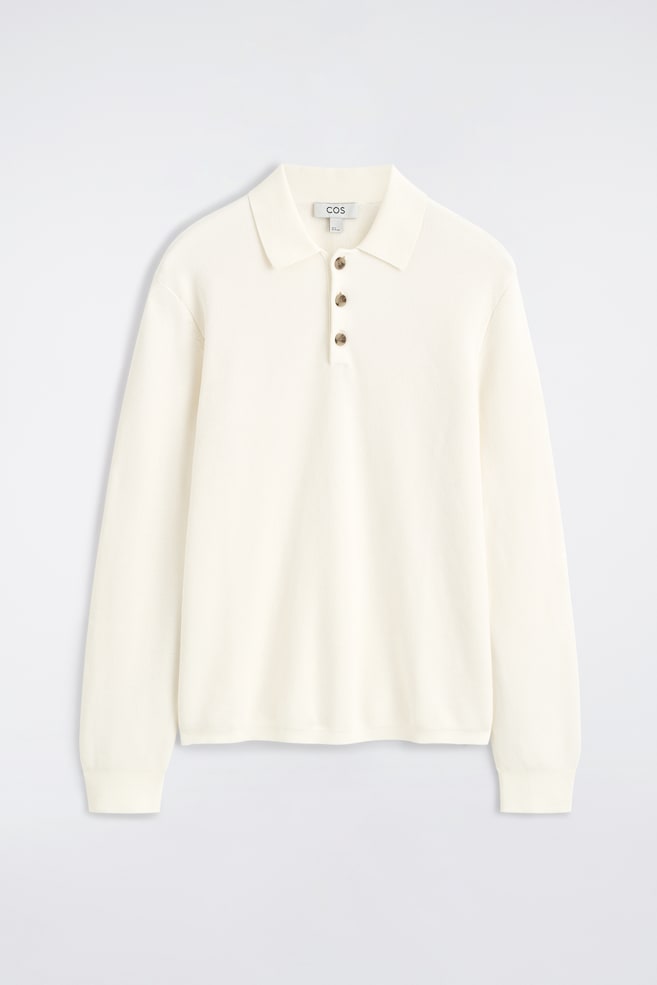 POLO PUNTO PANAL DE ABEJA - BLANCO ROTO/VERDE OSCURO - 1