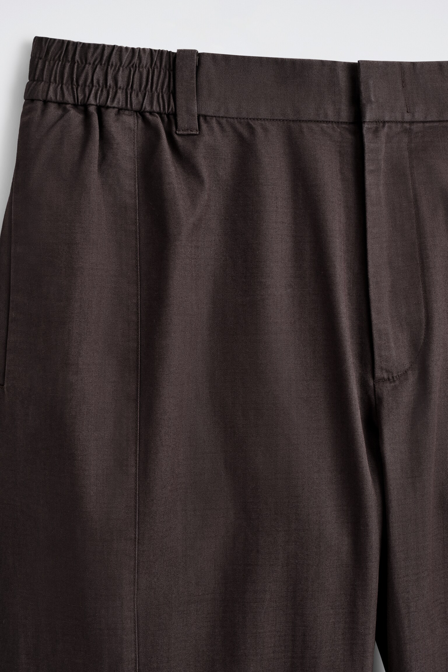 COTTON TAPERED TROUSERS - DARK BROWN/DARK KHAKI - 2
