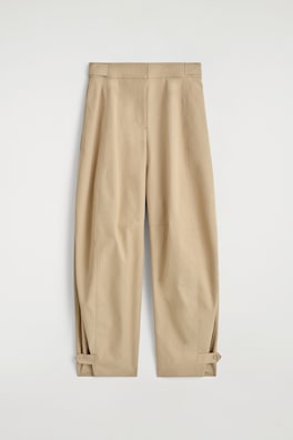 UTILITY BARREL-LEG TROUSERS — BEIGE 7