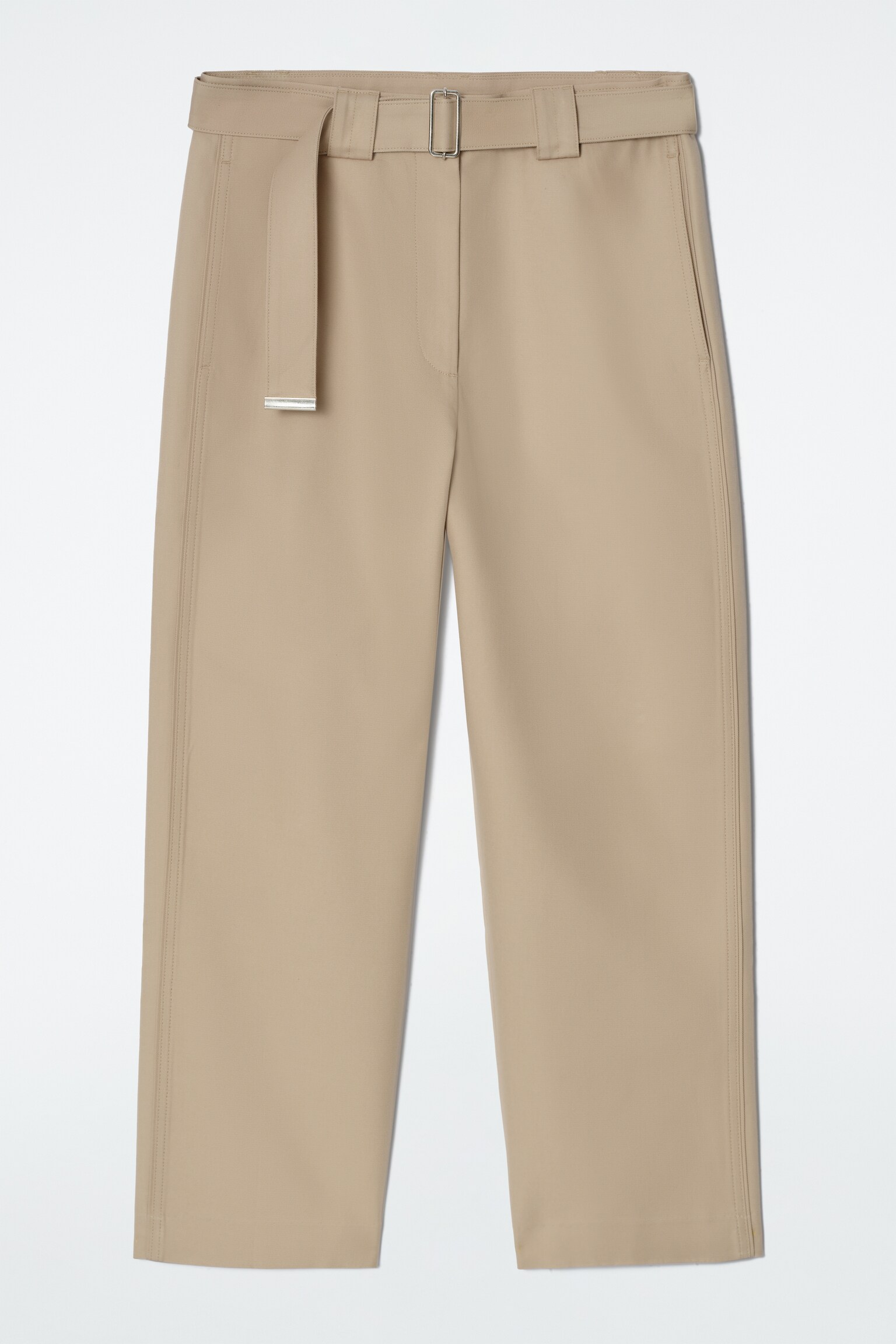 PANTALONES SLIM FIT CON CINTURÓN - BEIGE CLARO - 2
