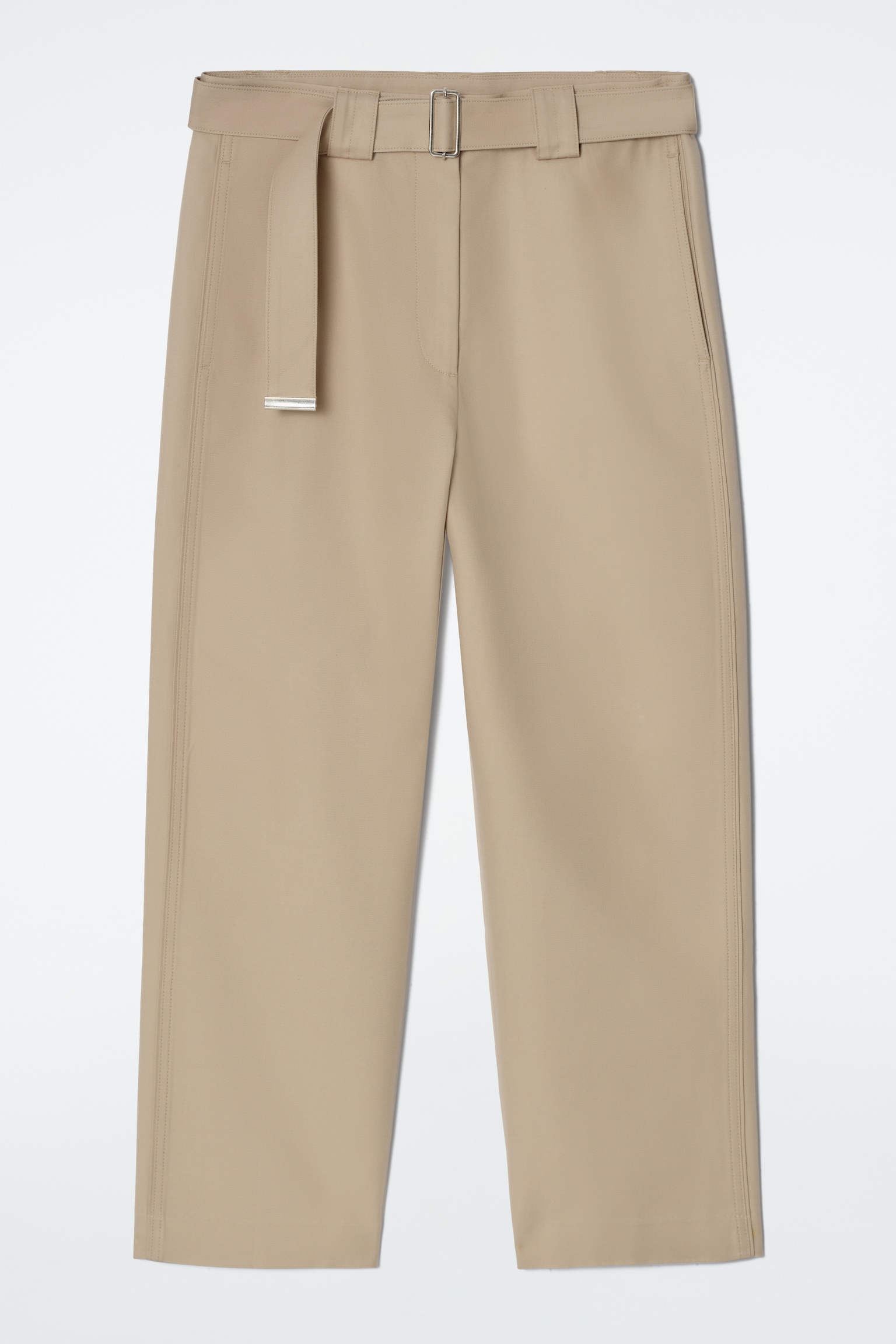 PANTALONES SLIM FIT CON CINTURÓN - BEIGE CLARO - 2