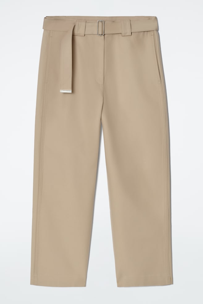 PANTALONI SLIM CU CUREA - BEJ DESCHIS - 1