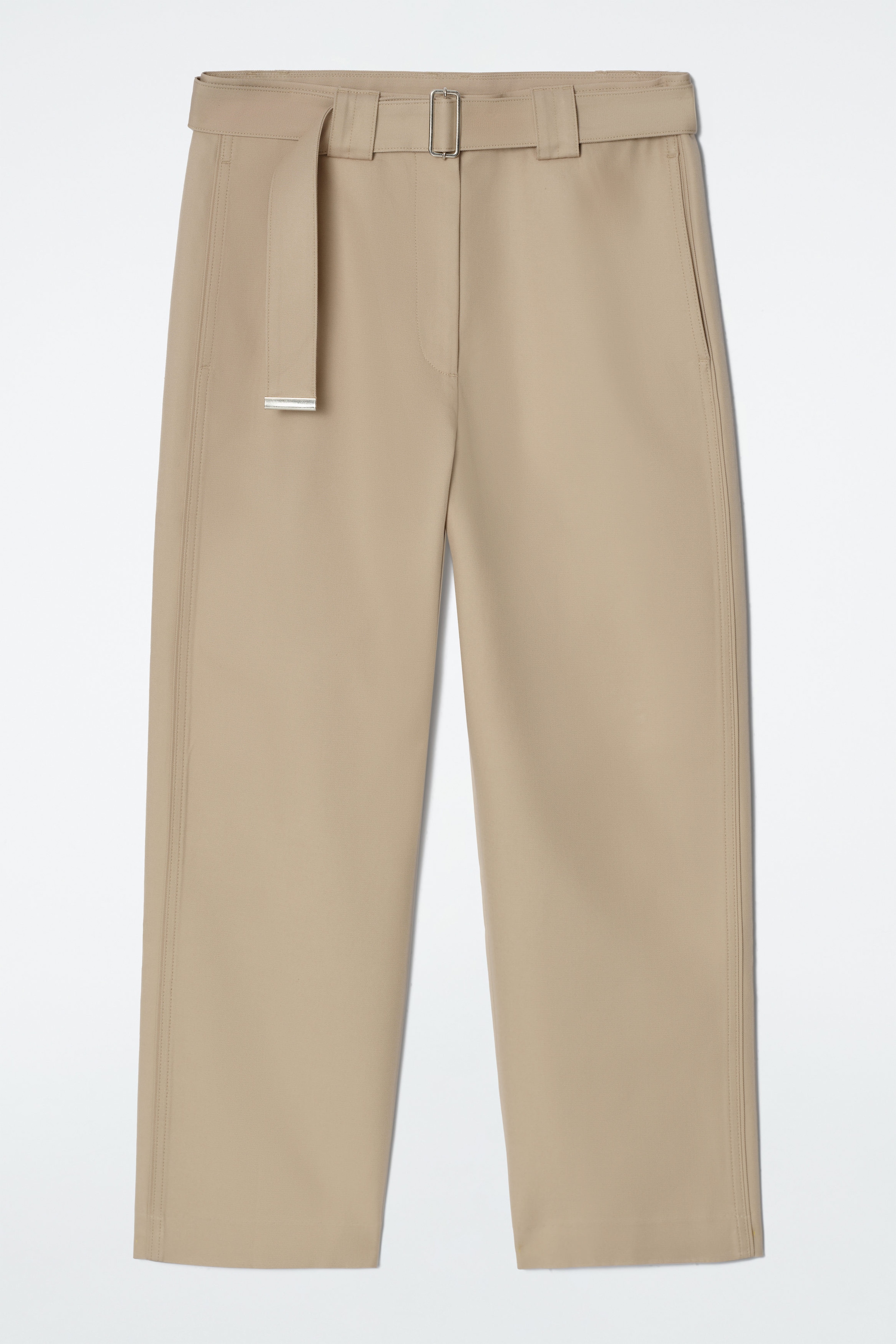 BELTED SLIM-LEG PANTS