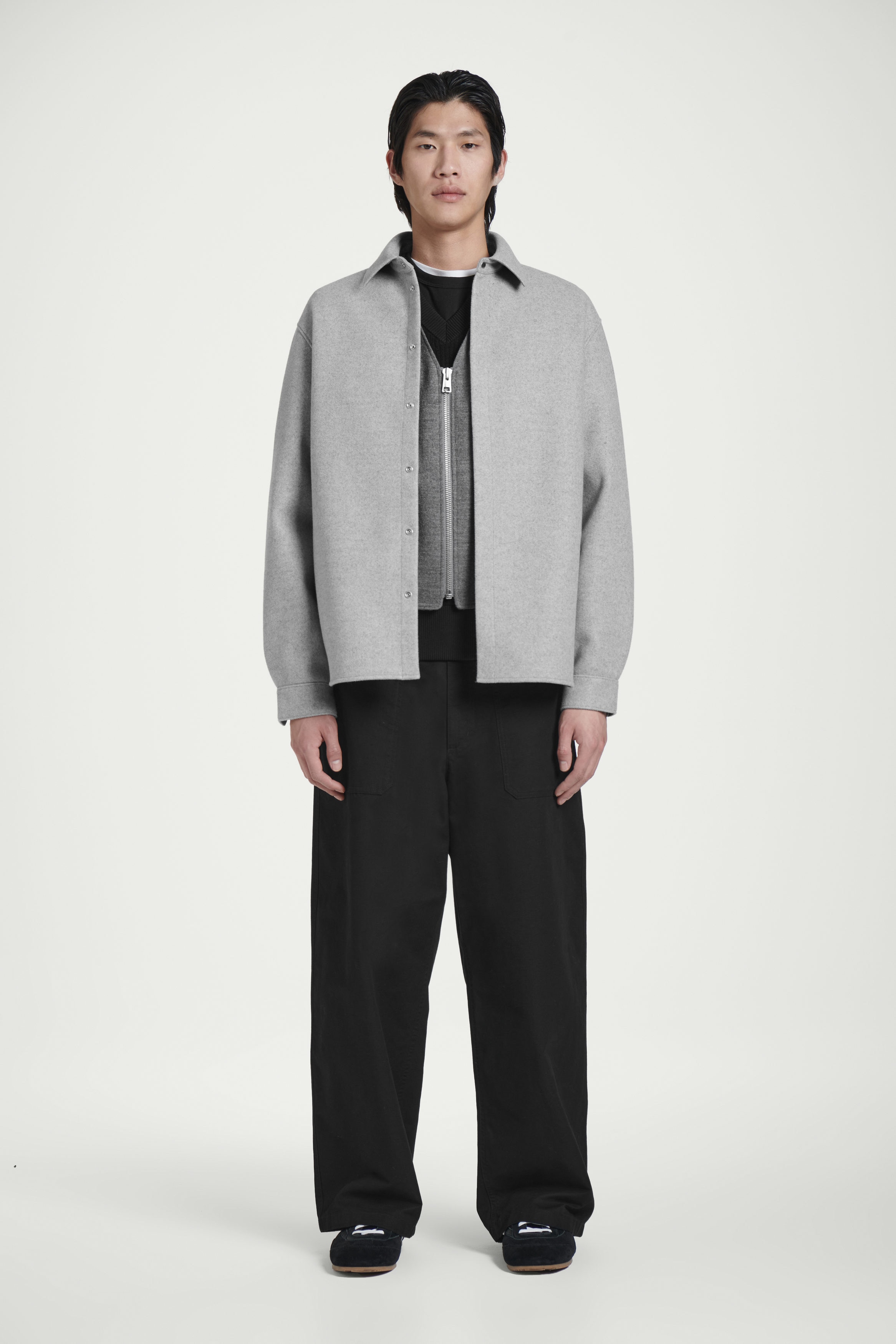 WOOL-BLEND UTILITY VEST - GRAY | COS