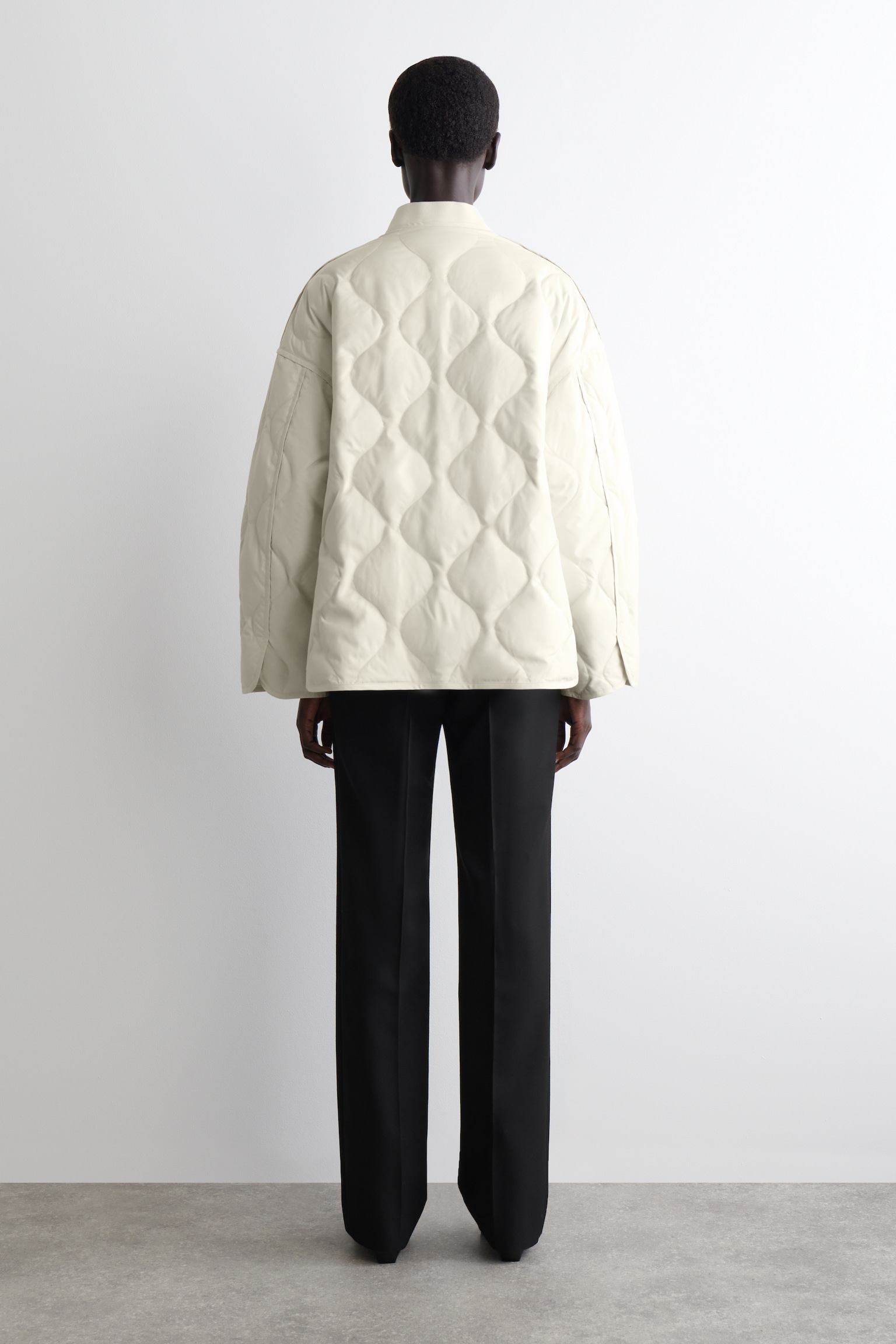 VESTE OVERSIZE MATELASSÉE - IVOIRE/BRUN FONCÉ - 7