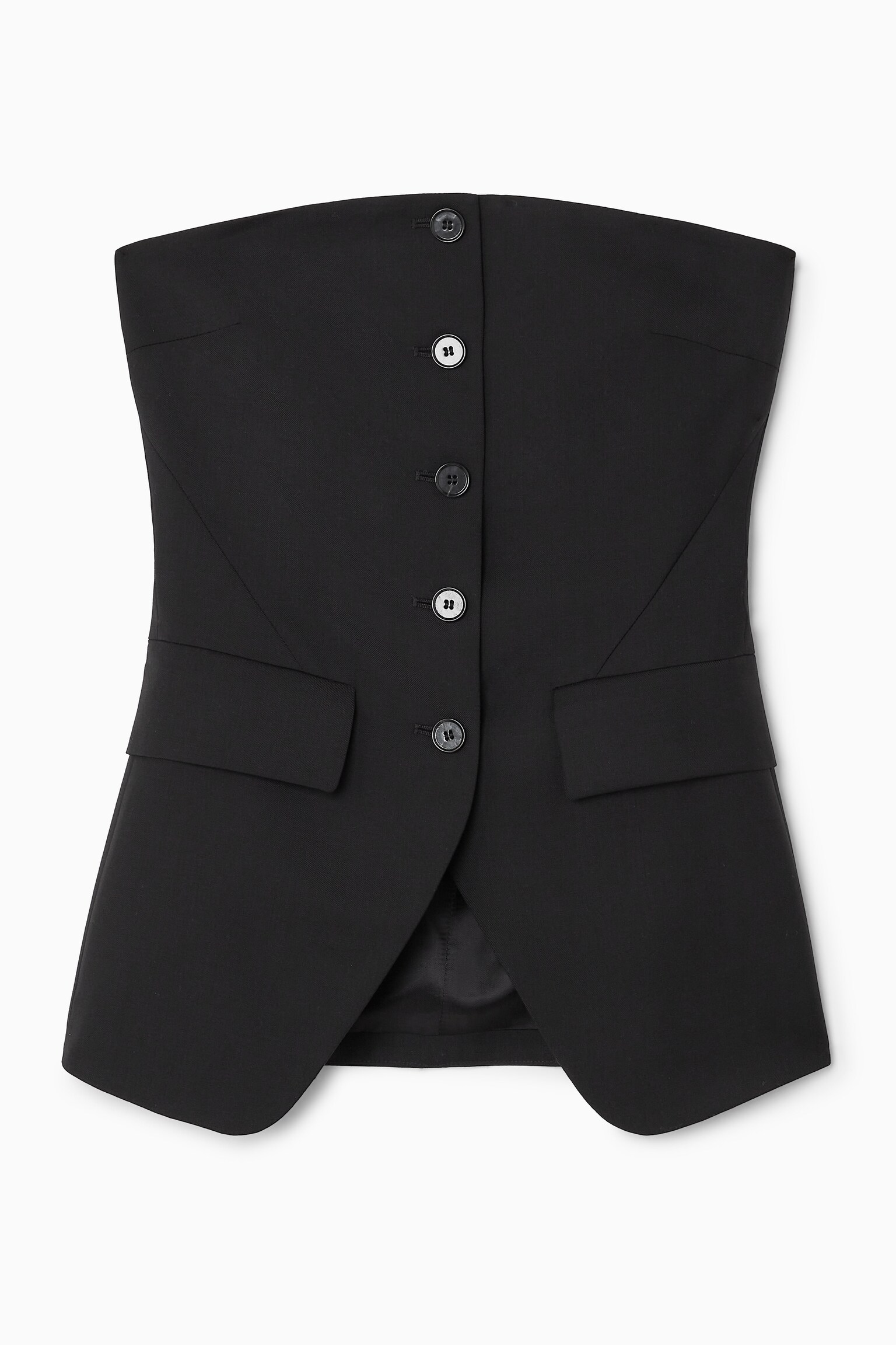 TAILORED WAISTCOAT BUSTIER - BLACK