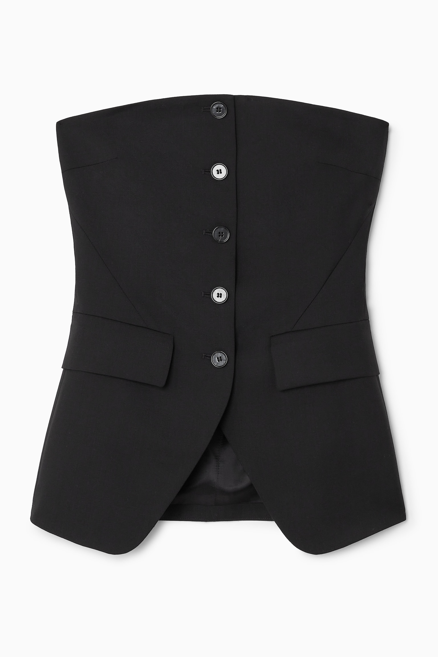 TAILORED WAISTCOAT BUSTIER - BLACK