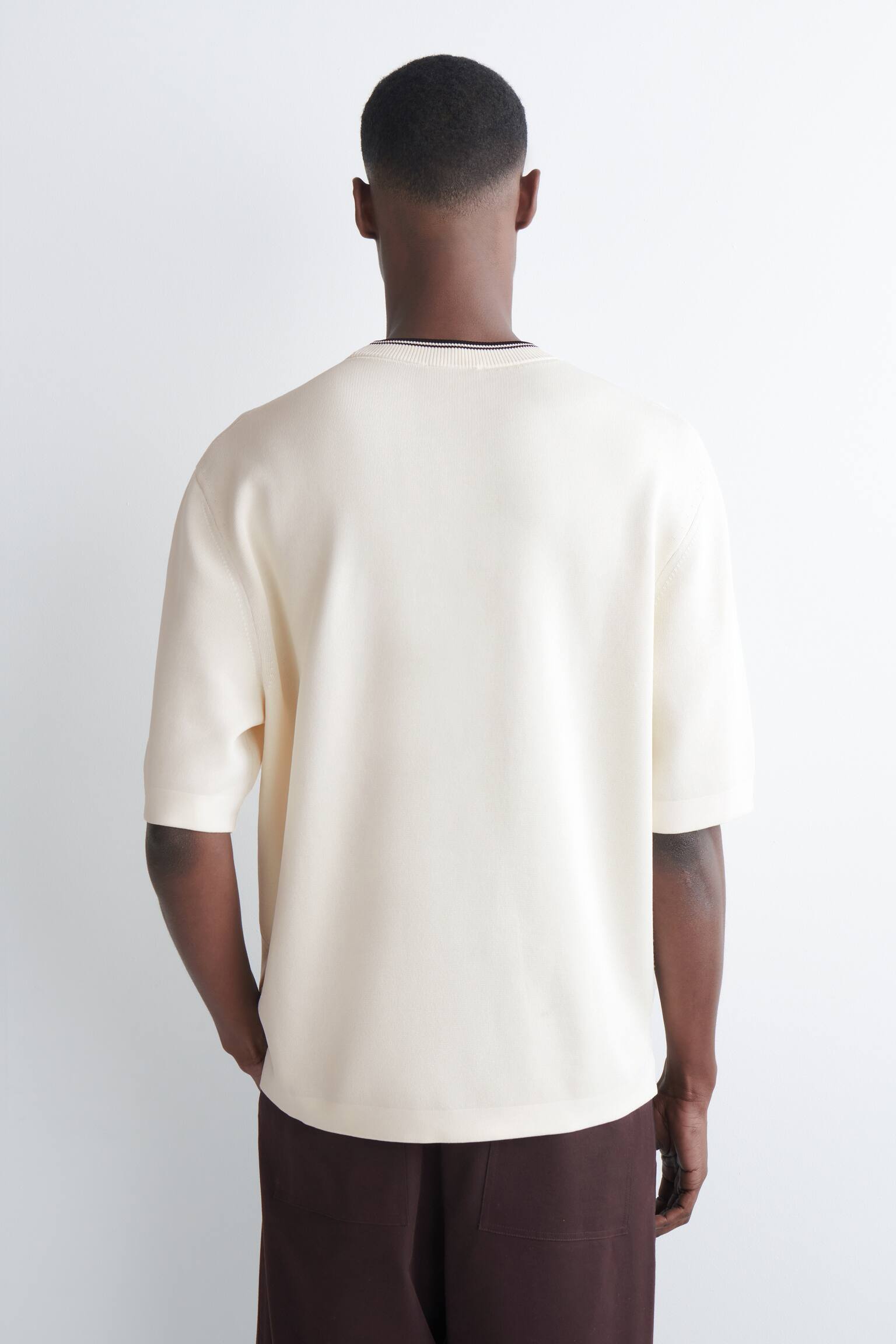 Ylisuuri kaksipuolinen neulospaita - VALKOINEN / MUSTA - 3