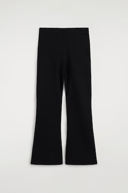 JERSEY FLARED TROUSERS — BLACK 7