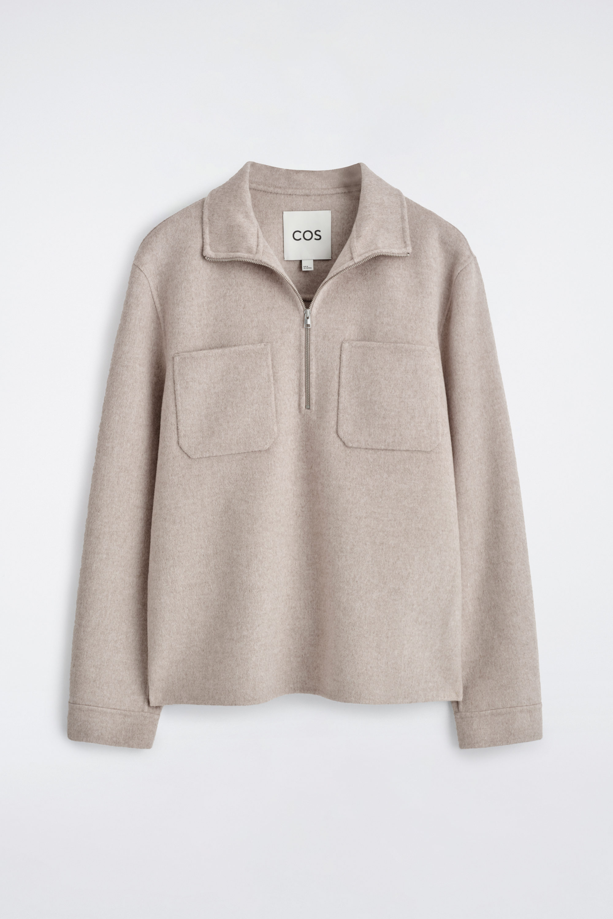 DOUBLE-FACED WOOL ZIP-UP SWEATSHIRT - BEIGE | COS US