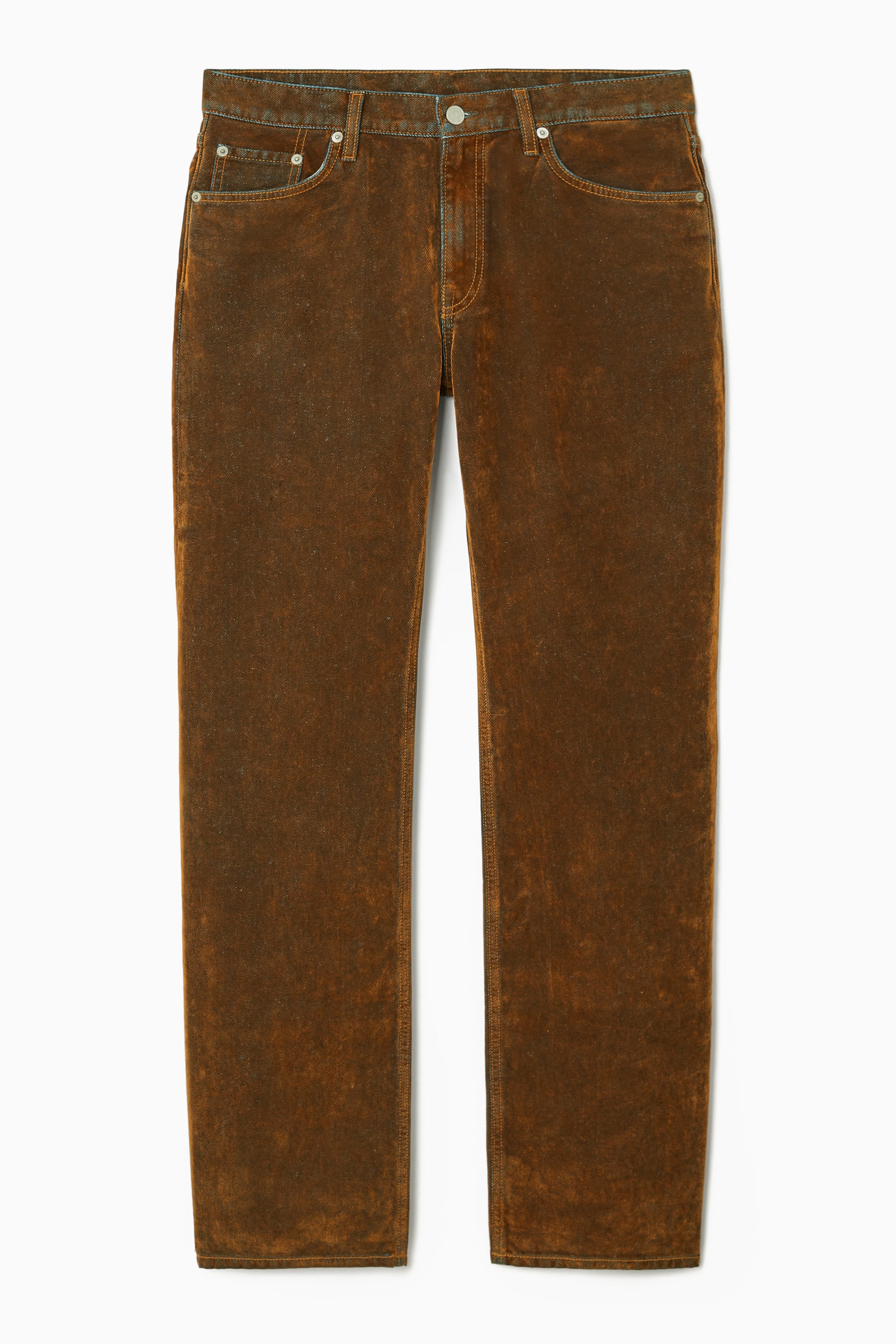 AMP FLOCKED STRAIGHT-LEG JEANS