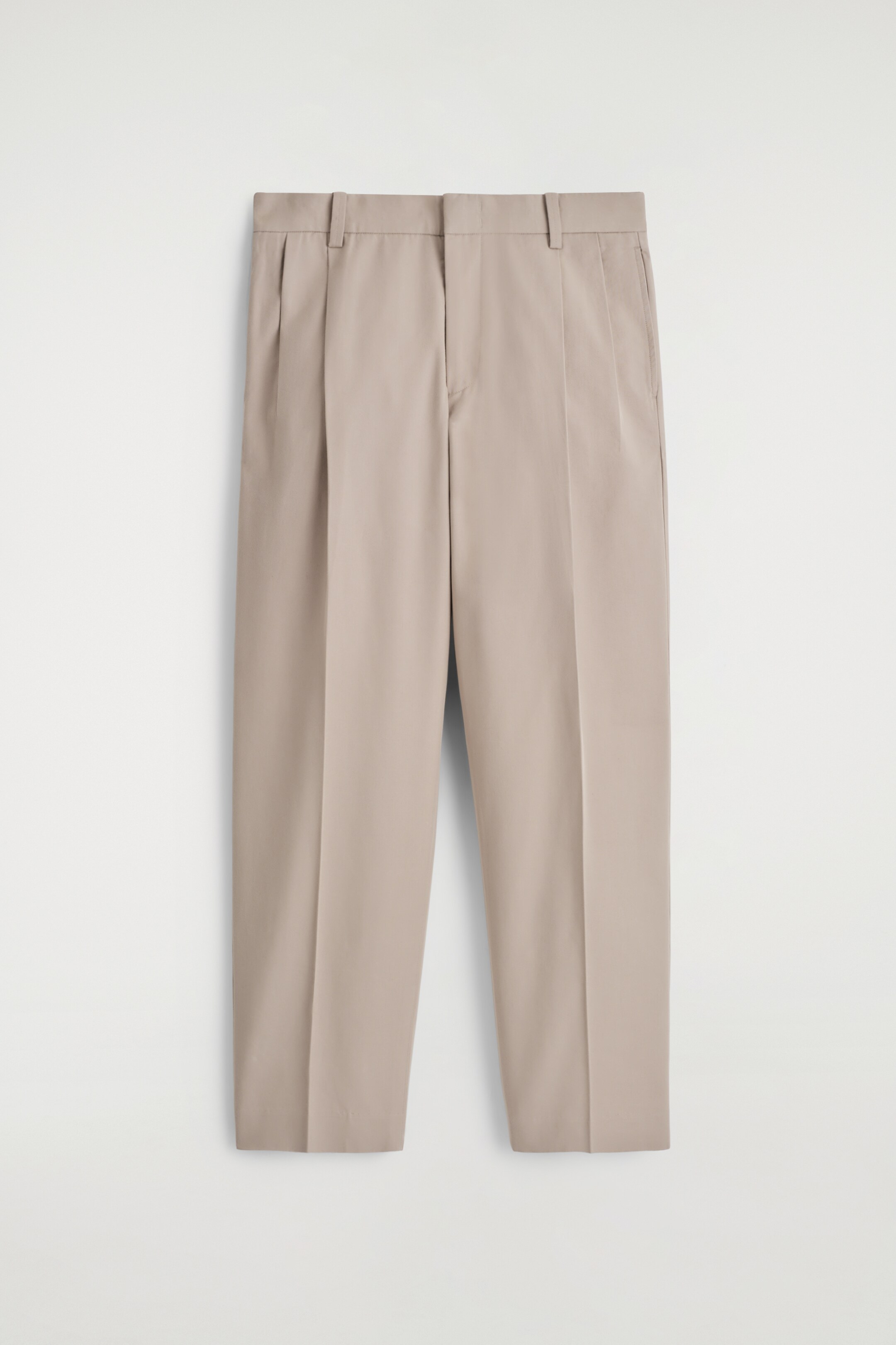 Agrandir l'image: PANTALON À PLIS DROIT EN SERGÉ DE COTON - TAUPE - HOMME | H&M CH 6