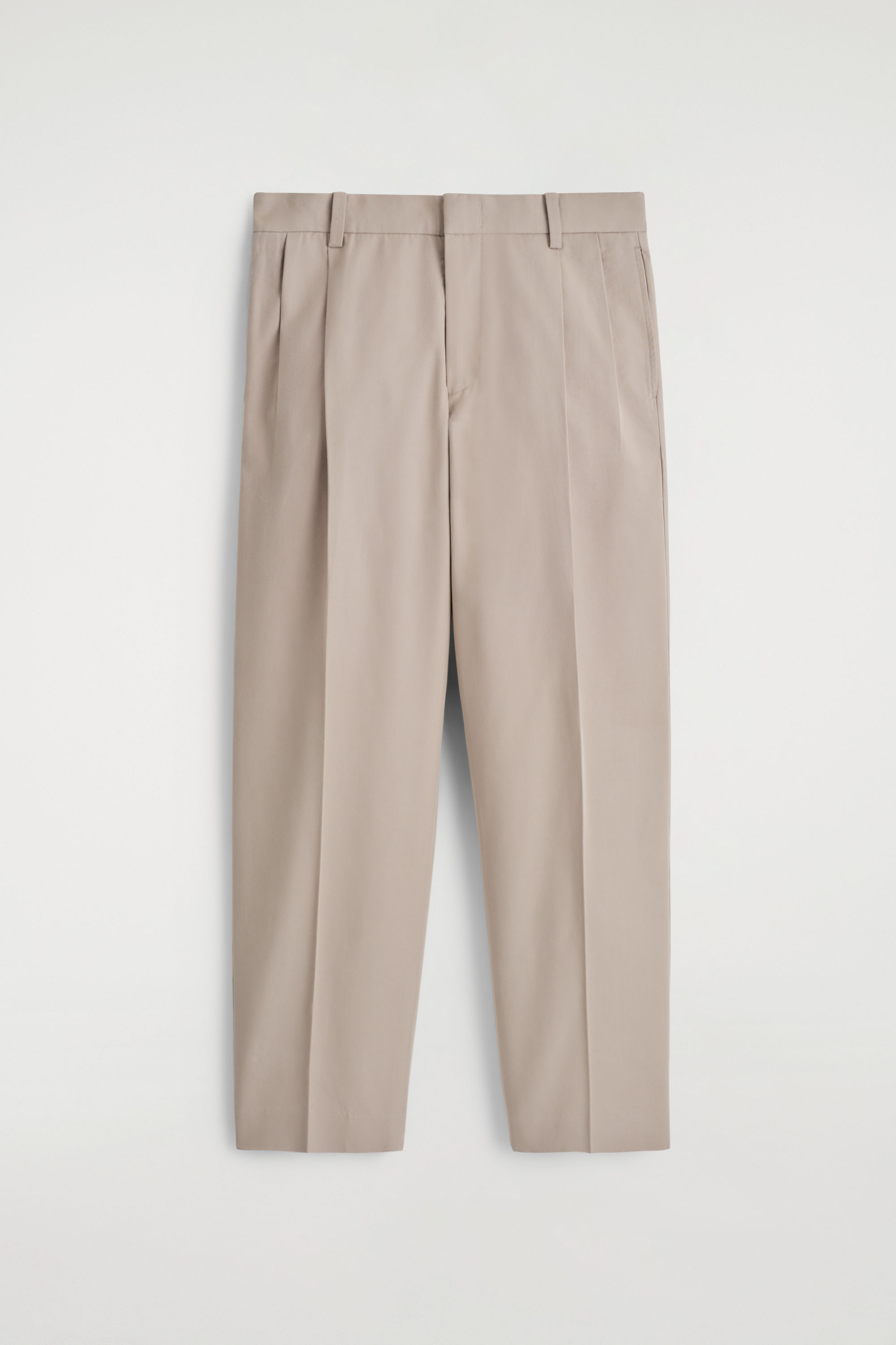 STRAIGHT-LEG COTTON-TWILL PANTS - MOLE | COS