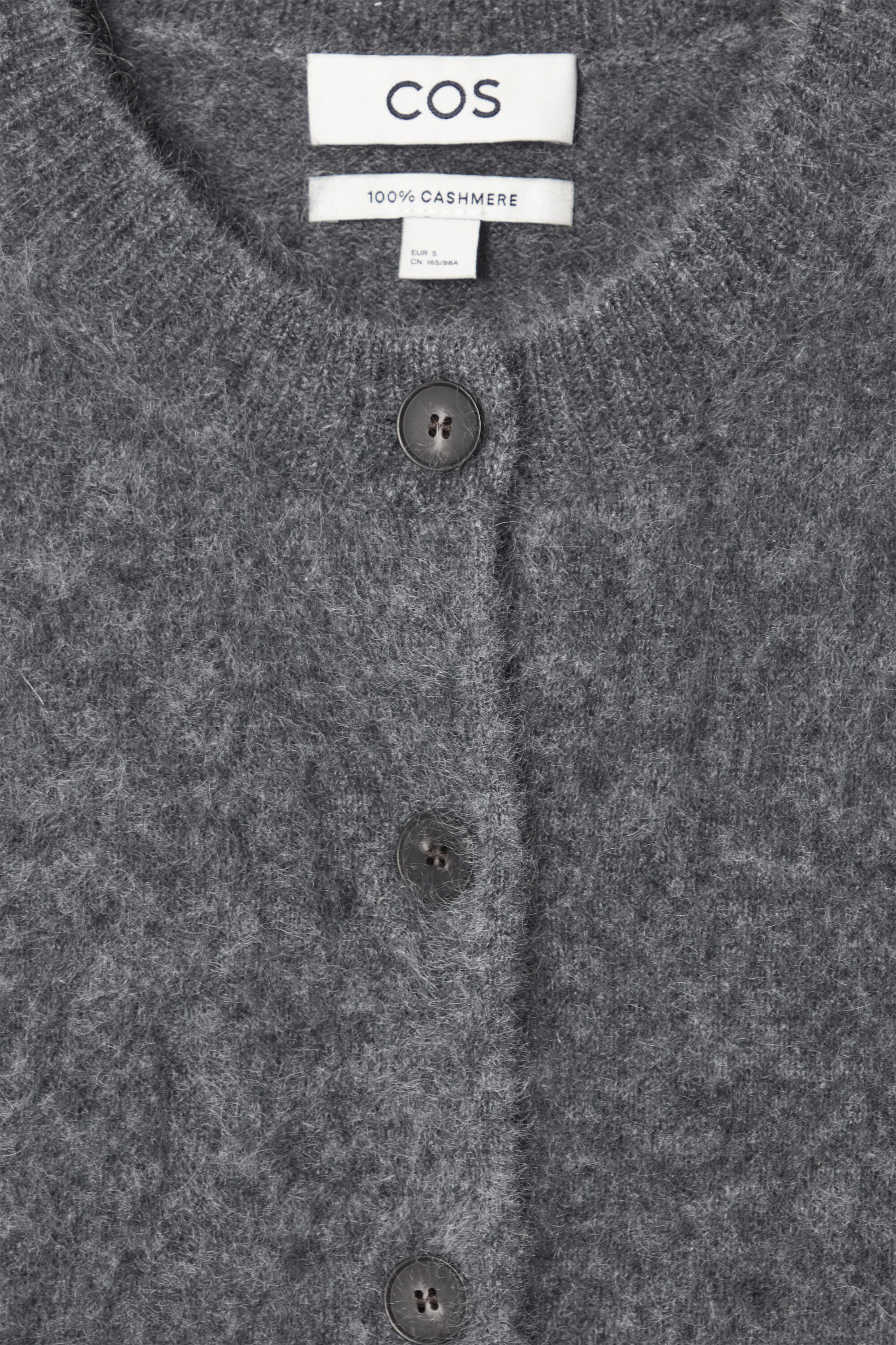 トップス Brushed Cashmere Cardigan BRUSHED-CASHMERE CREW-NECK CARDIGAN - KHAKI | COS