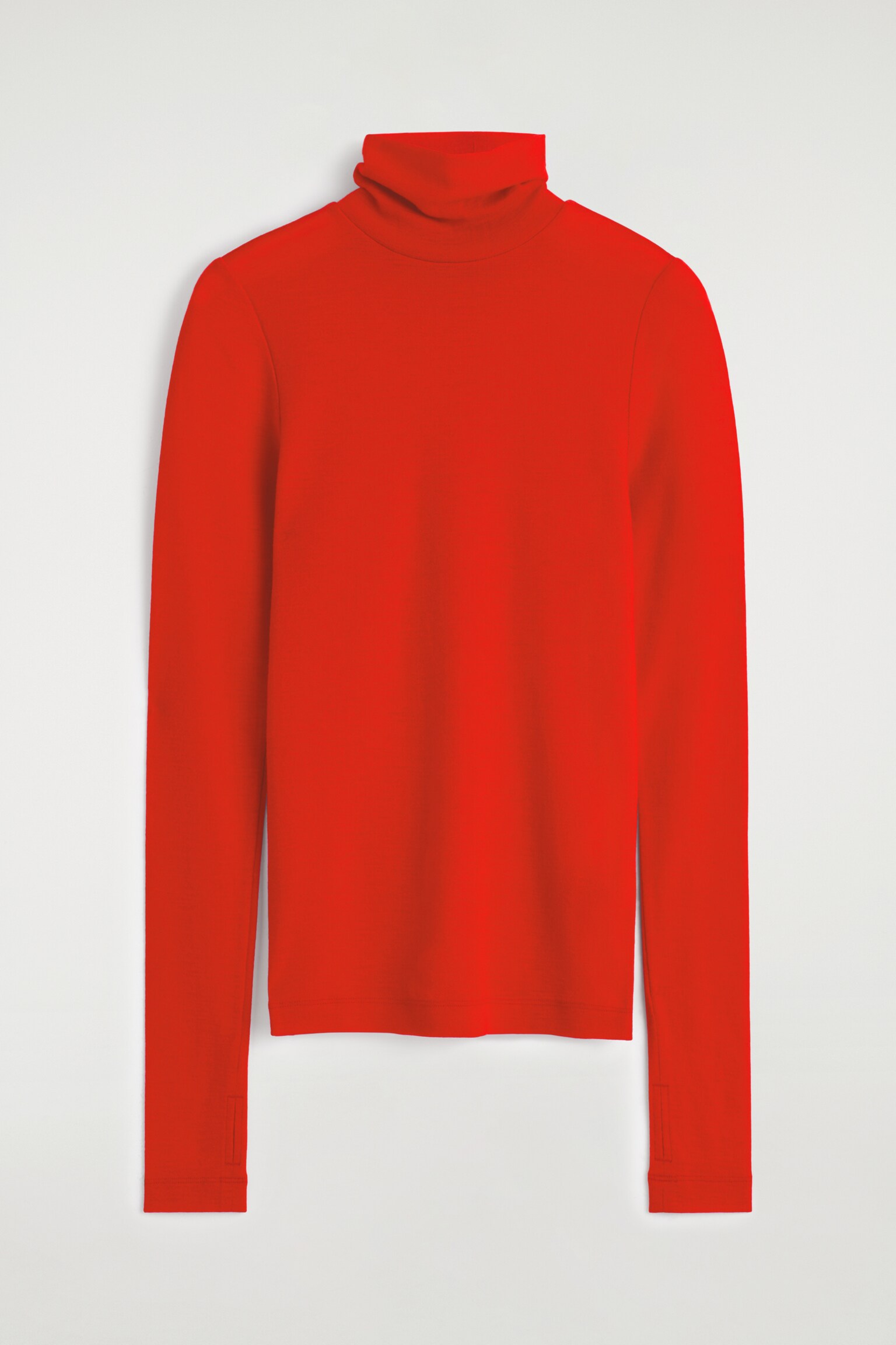 OBERTEIL AUS WOLLE MIT HOHEM KRAGEN - ORANGE - 2