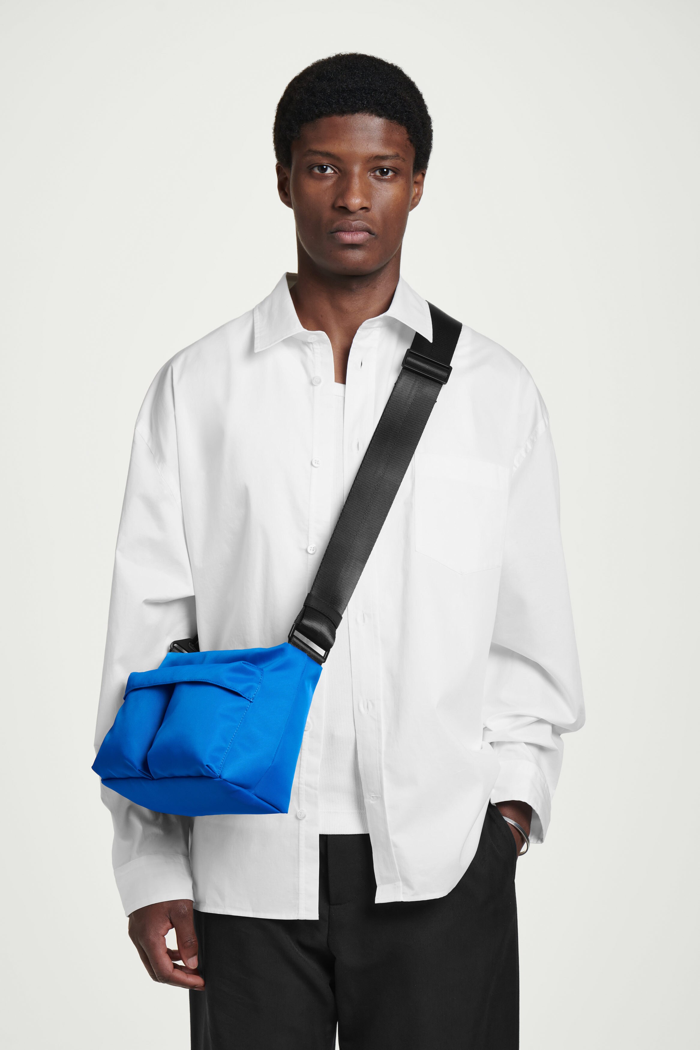 ★EMS★ NYLON CROSSED BODY BAGBLUE Collections-Etc-Adjustable-
