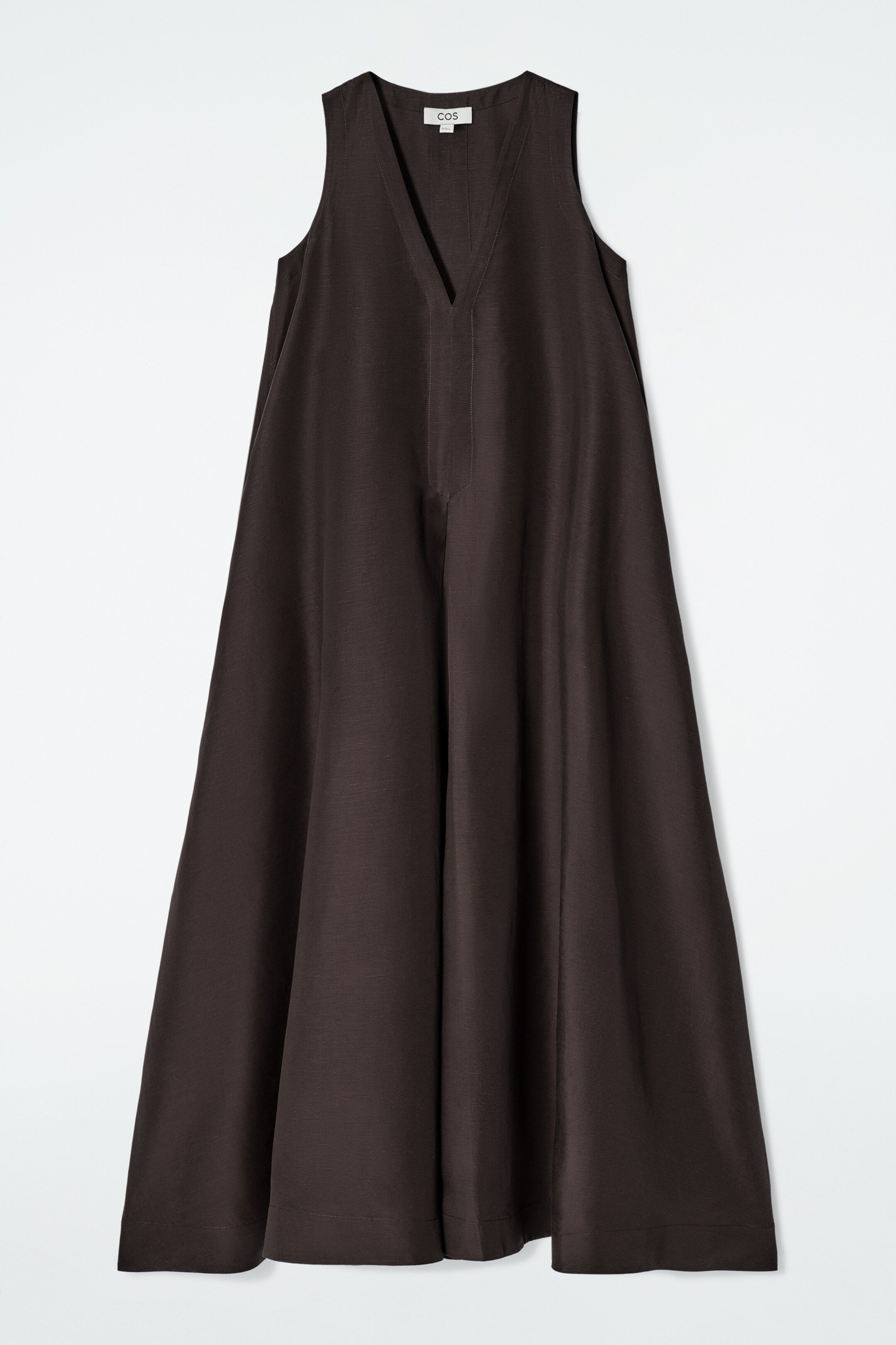 Agrandir l'image: ROBE LONGUE TRAPÈZE EN LIN MÉLANGÉ - BRUN - FEMME | H&M CH 5