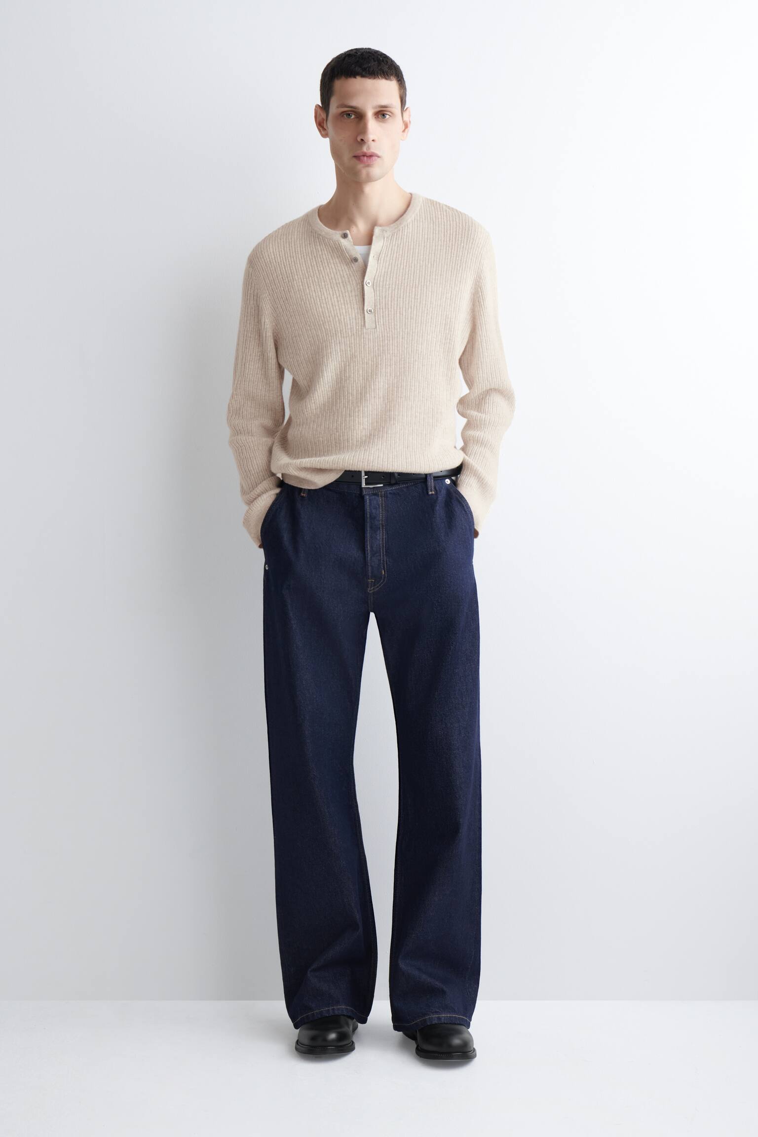 BOOTLEG DENIM TROUSERS - INDIGO - 1