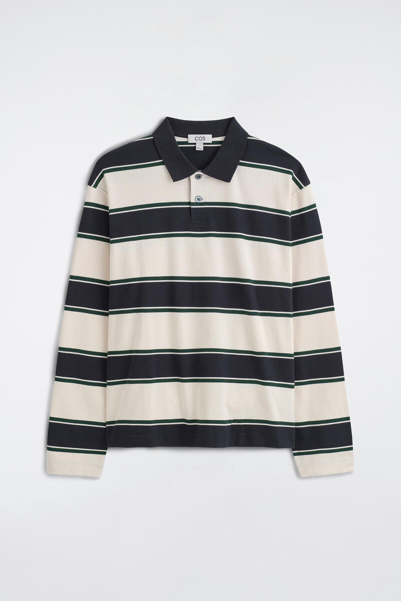 Interlock Cotton Polo Shirt in Navy