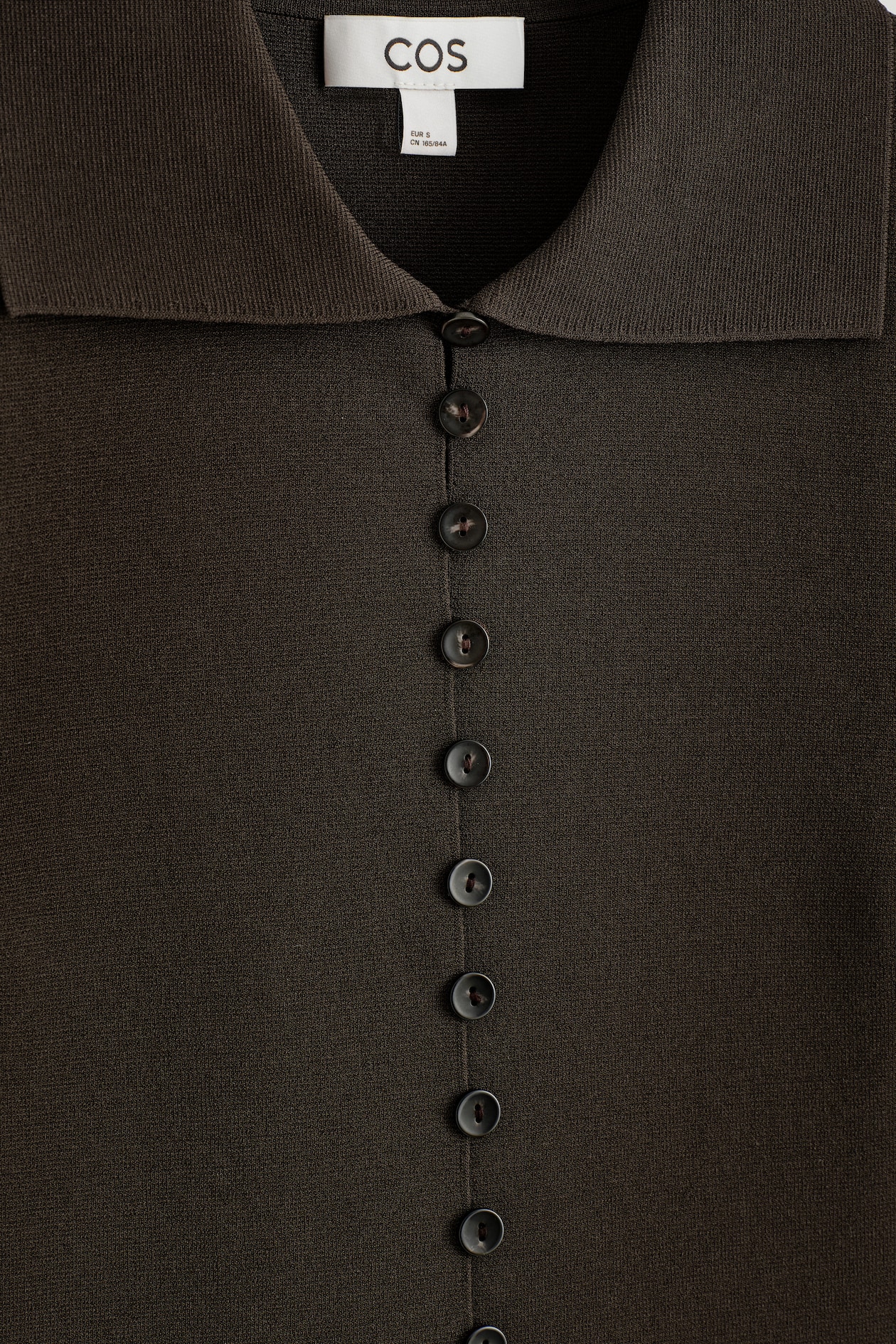 WAISTED MILANO-KNIT CARDIGAN — DARK BROWN