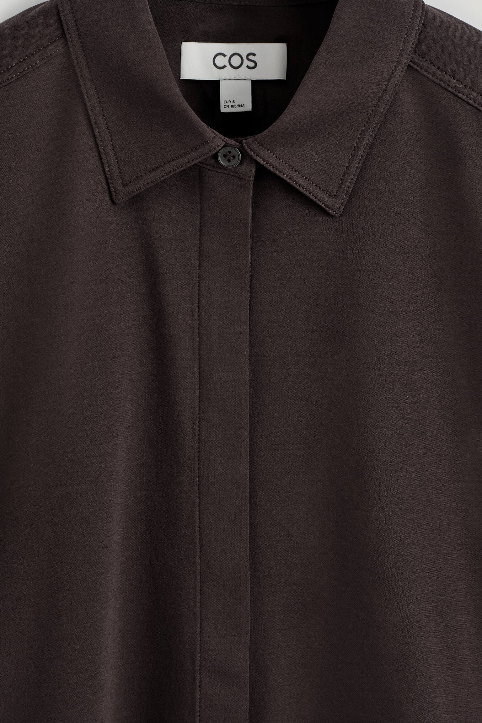 CAMICIA IN JERSEY DI COTONE PIMA - MARRONE SCURO/BLU - 3