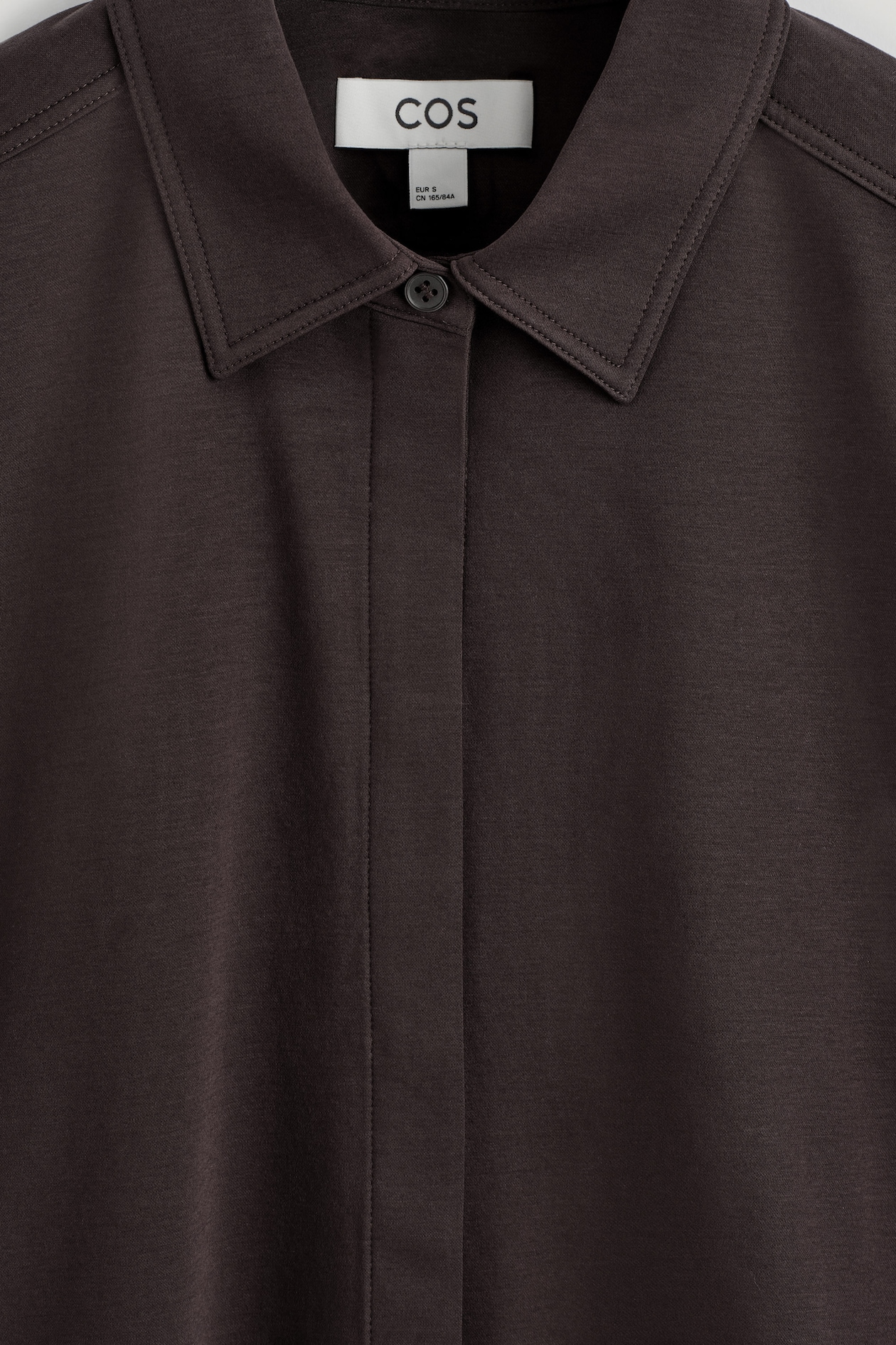 PIMA COTTON-JERSEY SHIRT — DARK BROWN