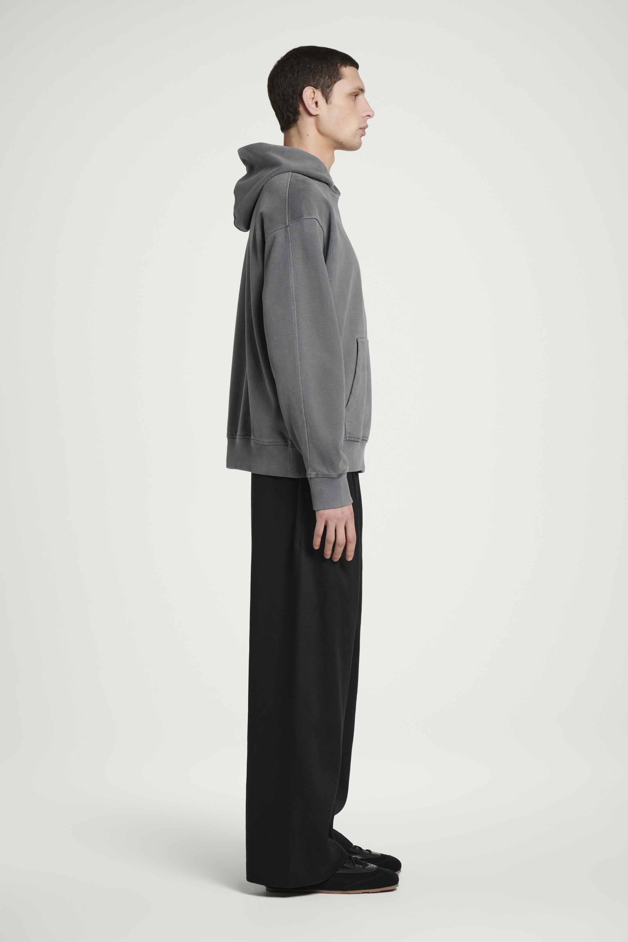 View larger image: WASHED COTTON-JERSEY HOODIE - WASHED BLACK - Men | H&M GB 4
