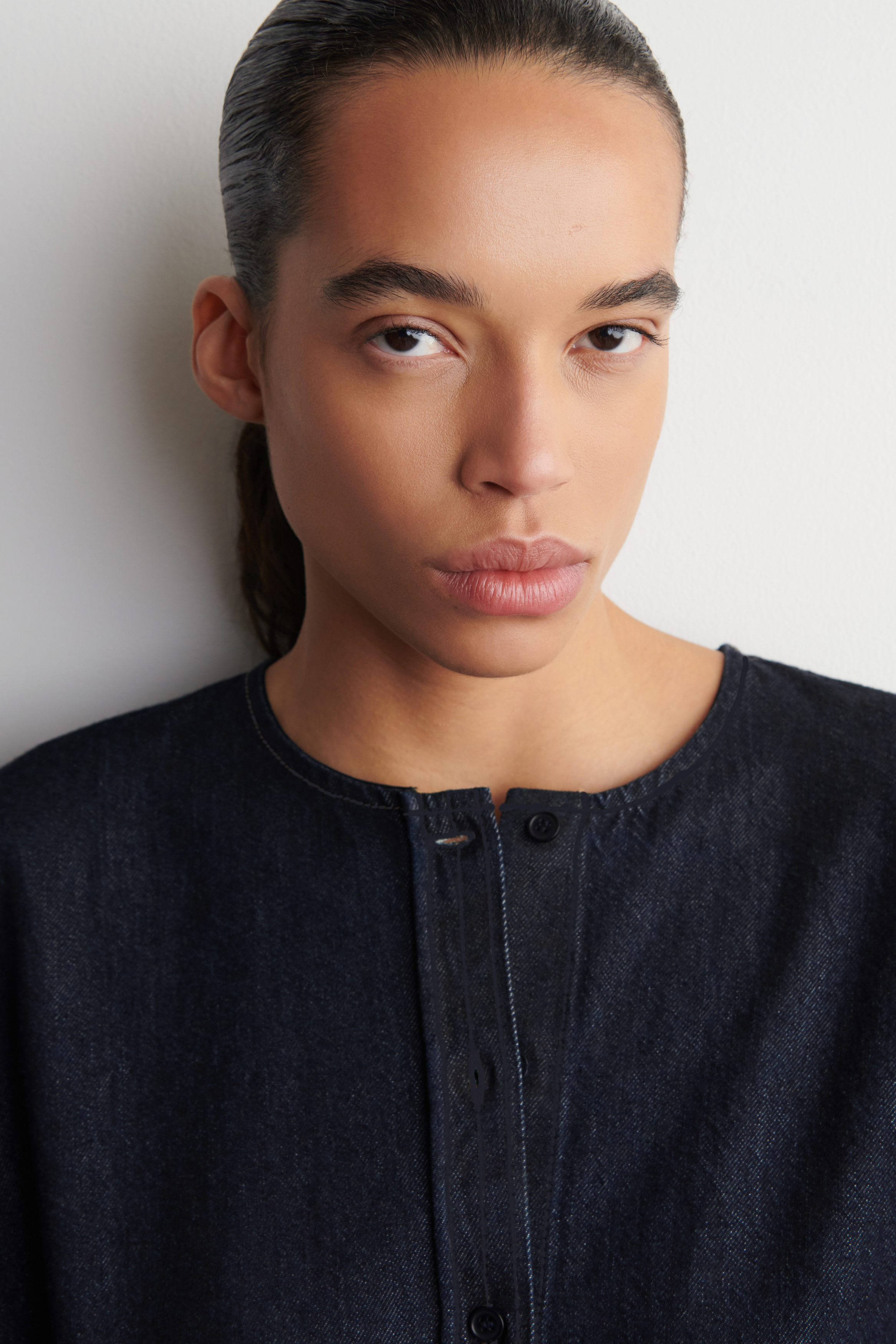 ROUNDED DENIM TOP - INDIGO | COS US