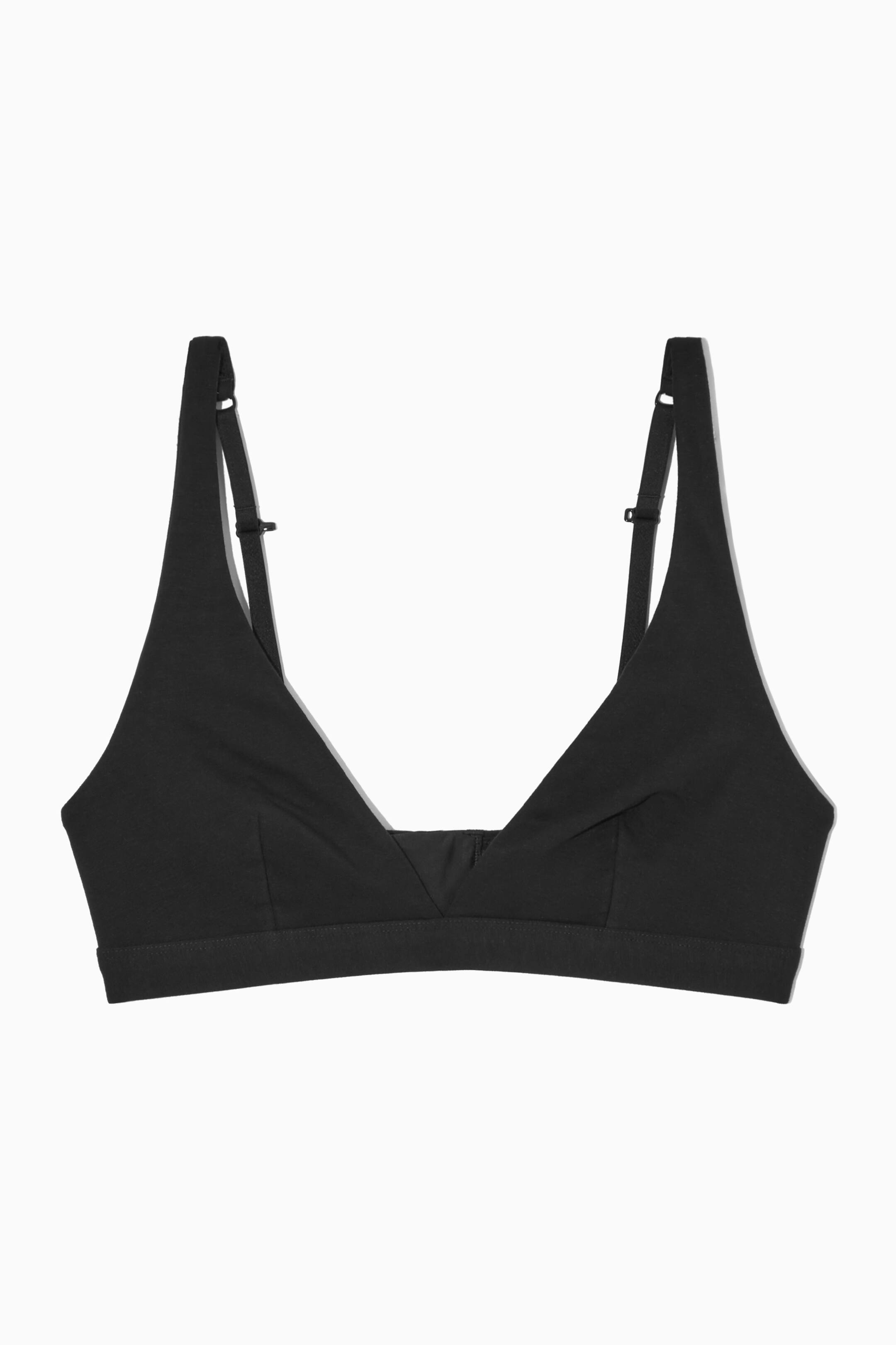 View larger image: ORGANIC COTTON TRIANGLE BRA - BLACK - Ladies | H&M GB 1